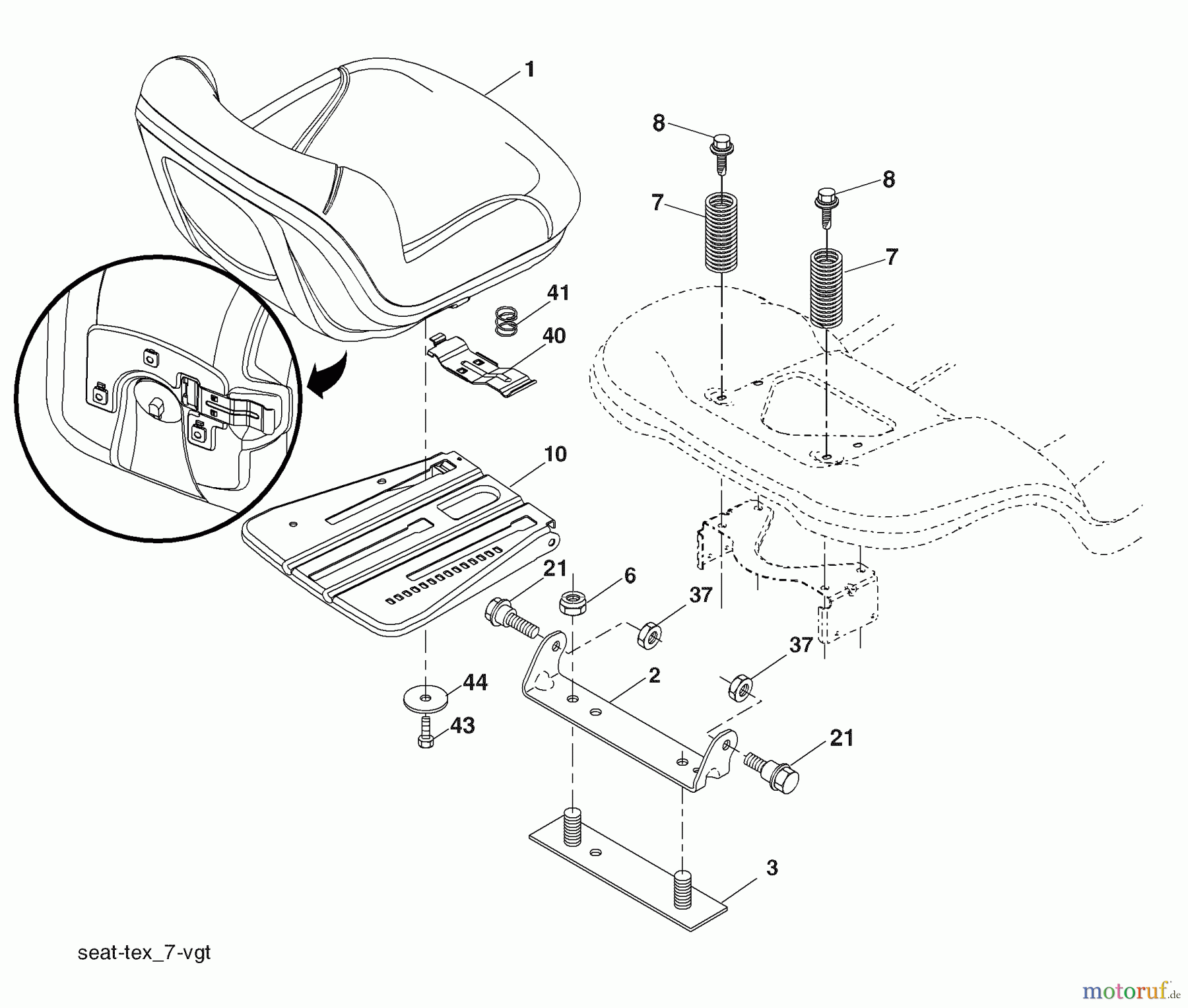  Husqvarna Rasen und Garten Traktoren YTH 1542XPT (96043005100) - Husqvarna Yard Tractor (2007-12 & After) (California) Seat Assembly