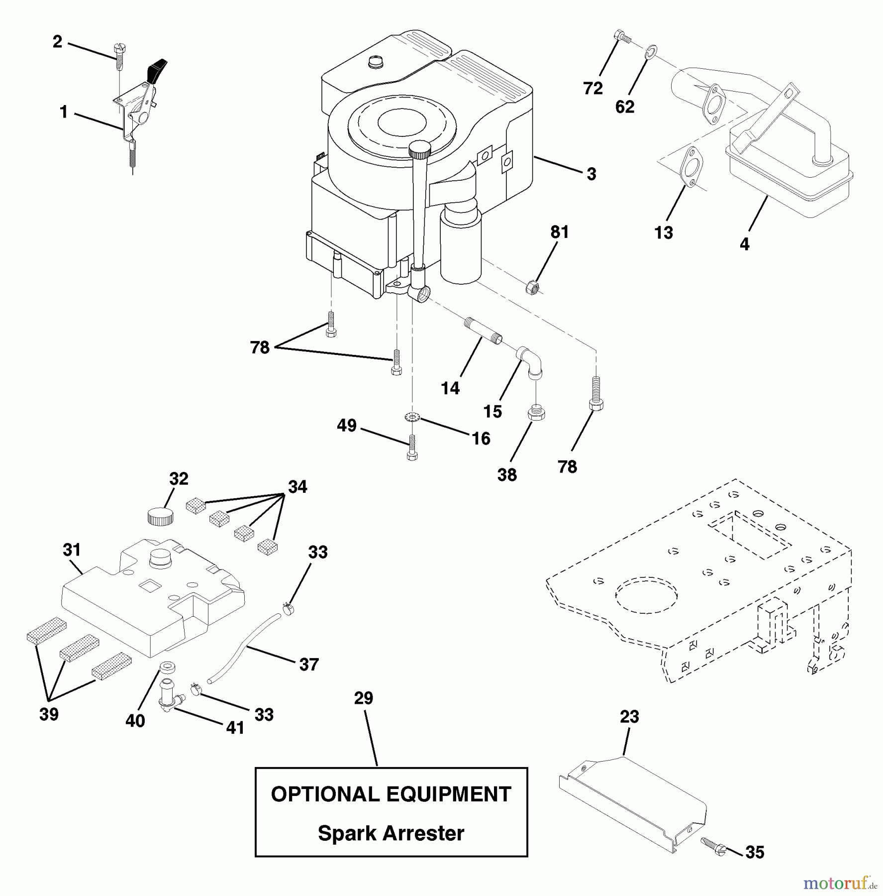  Husqvarna Rasen und Garten Traktoren YTH 160 (954140008B) - Husqvarna Yard Tractor (1998-07 & After) Engine