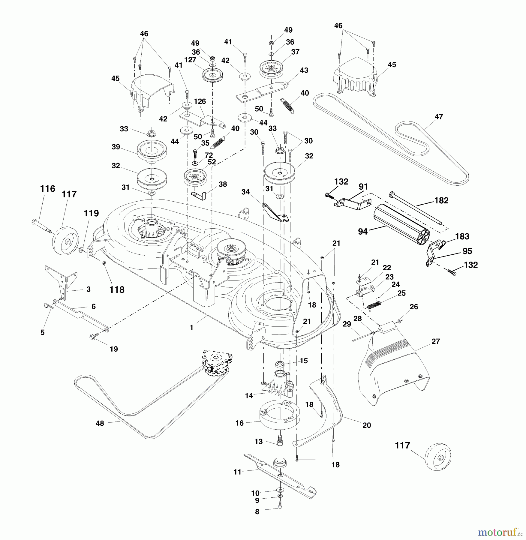  Husqvarna Rasen und Garten Traktoren YTH 1746 (954568533) - Husqvarna Yard Tractor (2002-01 to 2002-01) Mower Deck