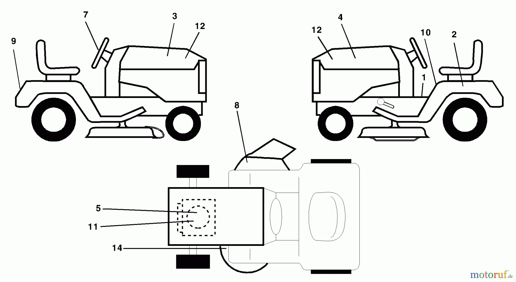  Husqvarna Rasen und Garten Traktoren YTH 1746A (954567055) - Husqvarna Yard Tractor (2000-11 & After) Decals