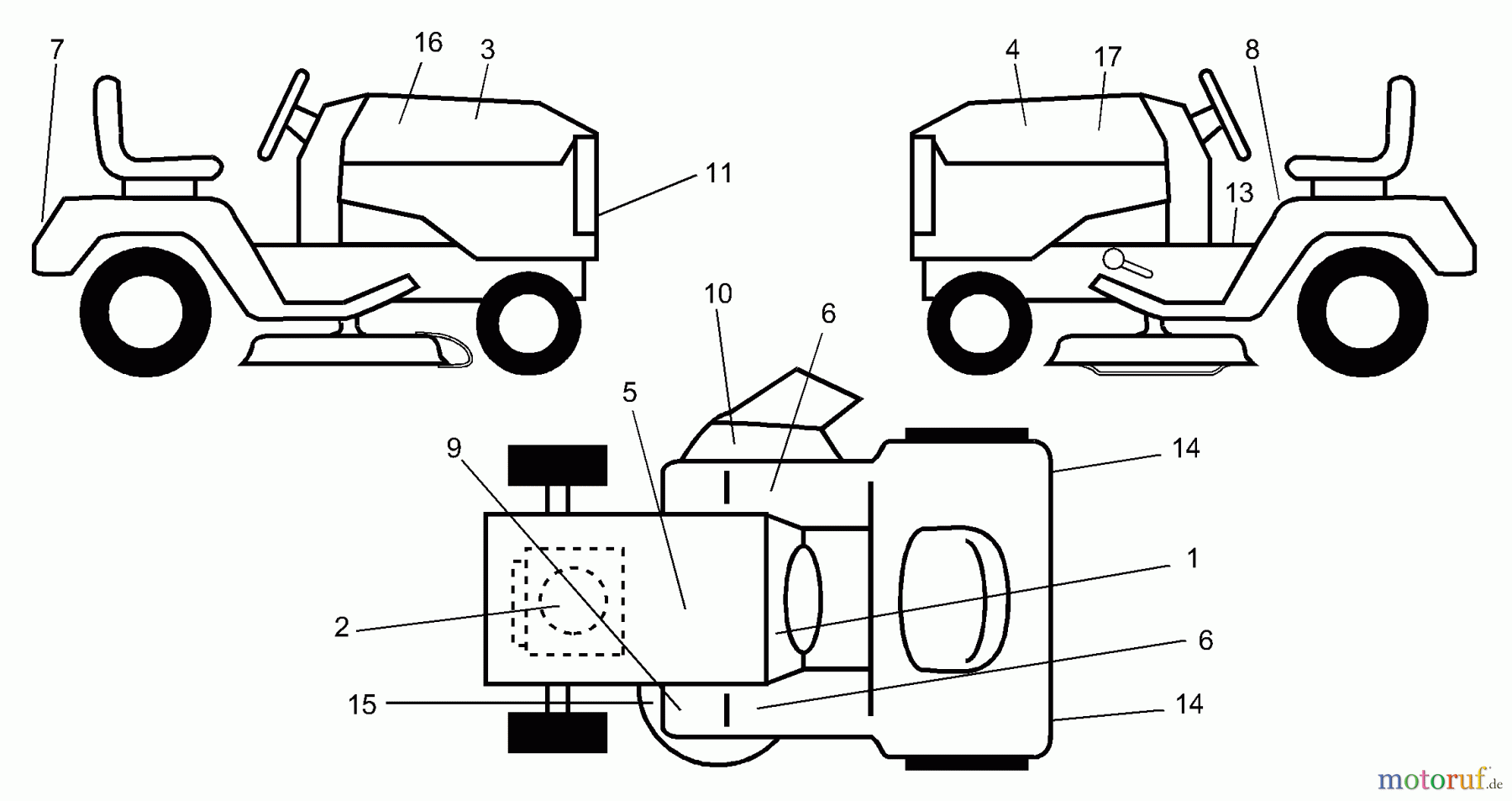  Husqvarna Rasen und Garten Traktoren YTH 180 (954001082A) - Husqvarna Yard Tractor (1994-07 & After) Decals