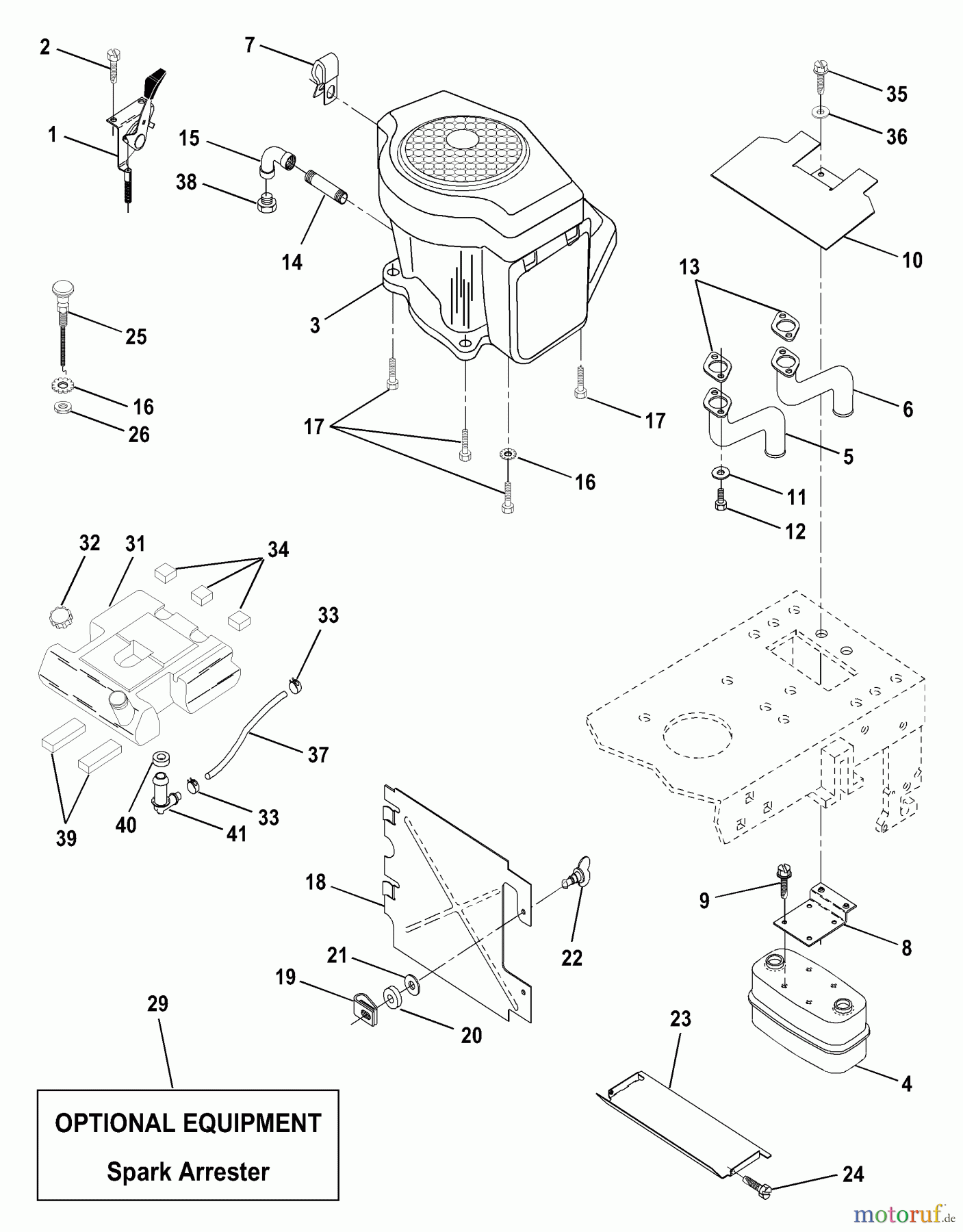  Husqvarna Rasen und Garten Traktoren YTH 180 (954001172A) - Husqvarna Yard Tractor (1994-07 & After) Engine