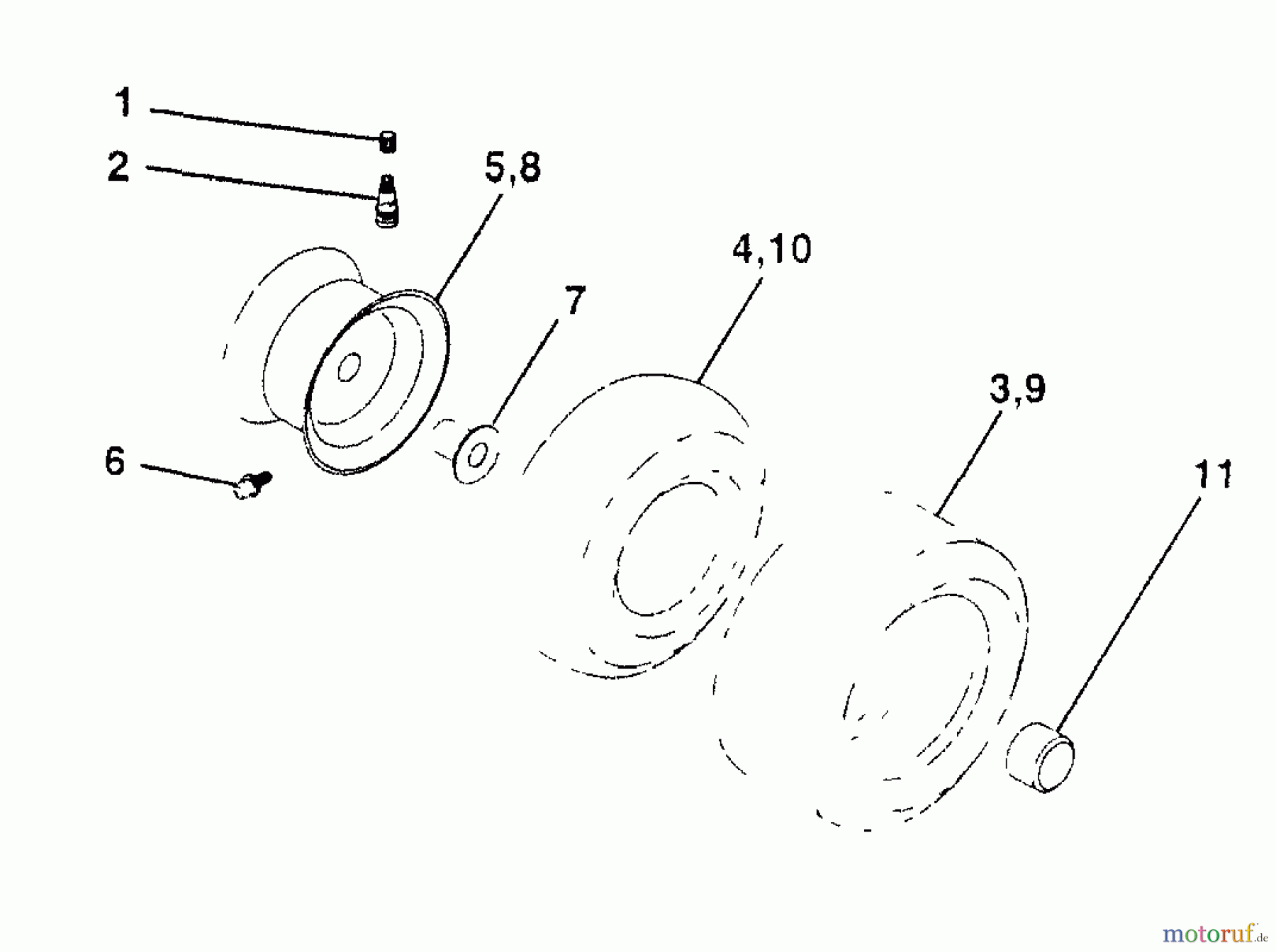  Husqvarna Rasen und Garten Traktoren YTH 180 (954140010) (HCYTH180C) - Husqvarna Yard Tractor (1997-01 to 1997-10) Wheels & Tires