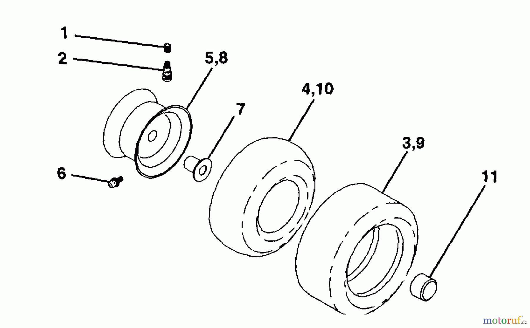  Husqvarna Rasen und Garten Traktoren YTH 180 (954140010A) - Husqvarna Yard Tractor (1997-12 & After) Wheels & Tires