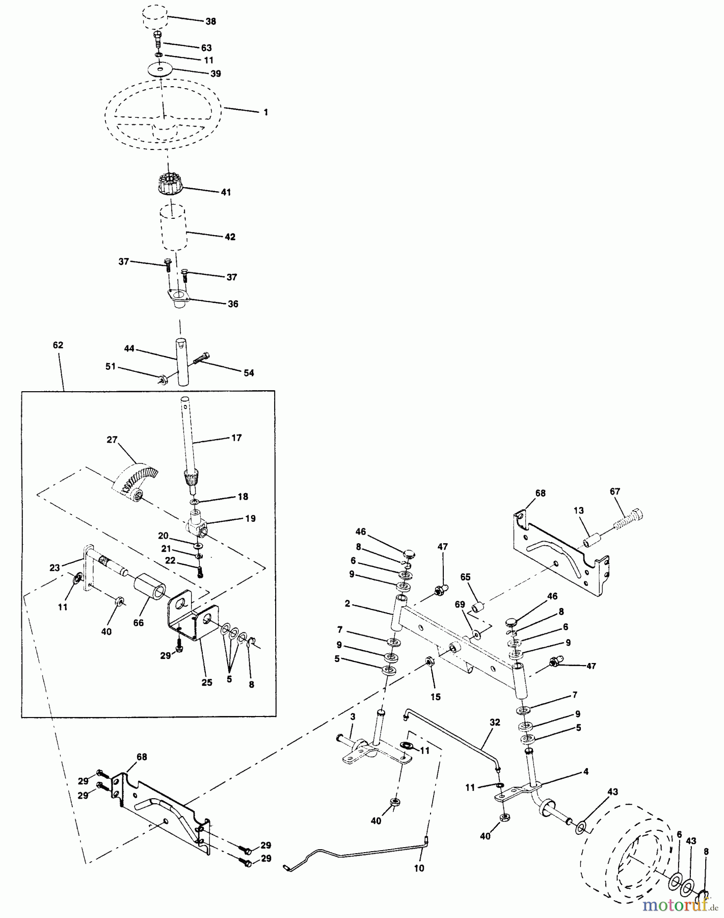  Husqvarna Rasen und Garten Traktoren YTH 180 (954140010B) - Husqvarna Yard Tractor (1996-12 & After) Steering Assembly