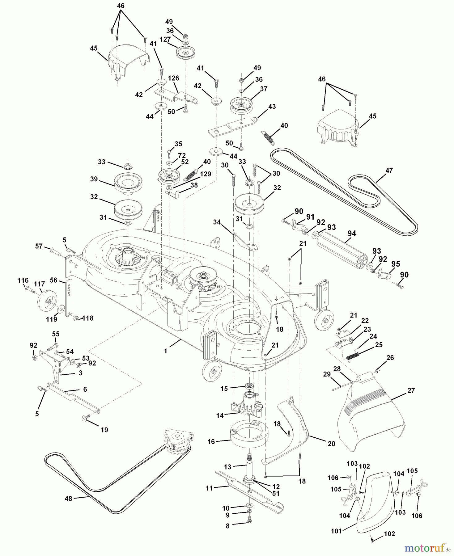  Husqvarna Rasen und Garten Traktoren YTH 180 (954140010E) - Husqvarna Yard Tractor (1998-06 & After) Mower Deck