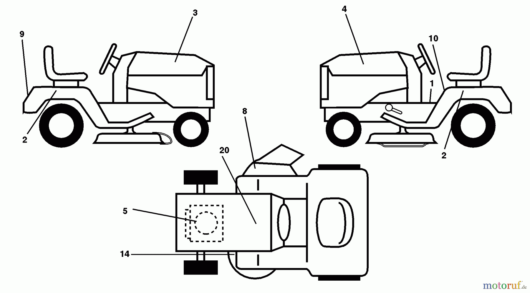  Husqvarna Rasen und Garten Traktoren YTH 180 (954140010F) - Husqvarna Yard Tractor (1998-08 & After) Decals