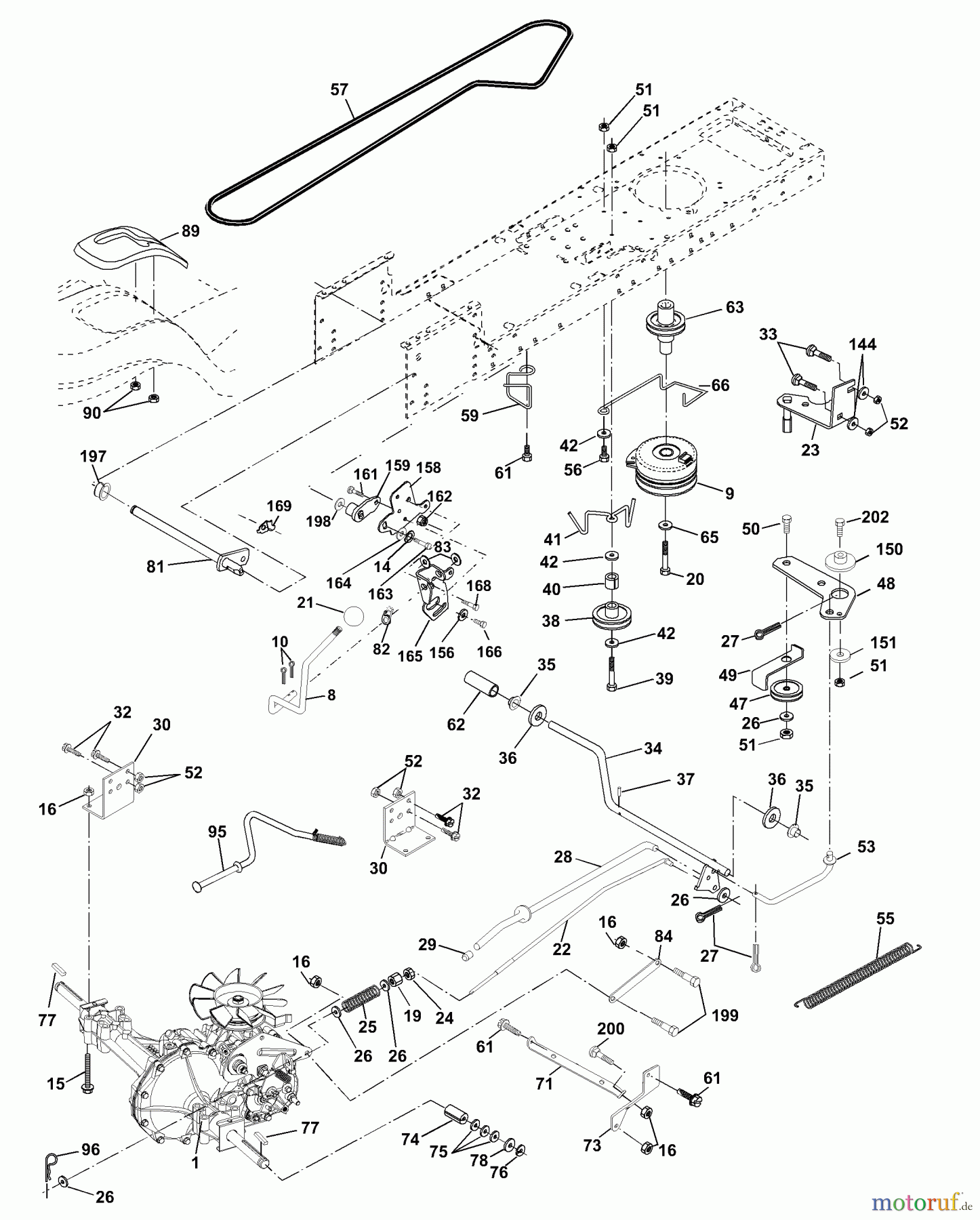  Husqvarna Rasen und Garten Traktoren YTH 180 (954140109B) - Husqvarna Yard Tractor (1999-11 & After) Drive