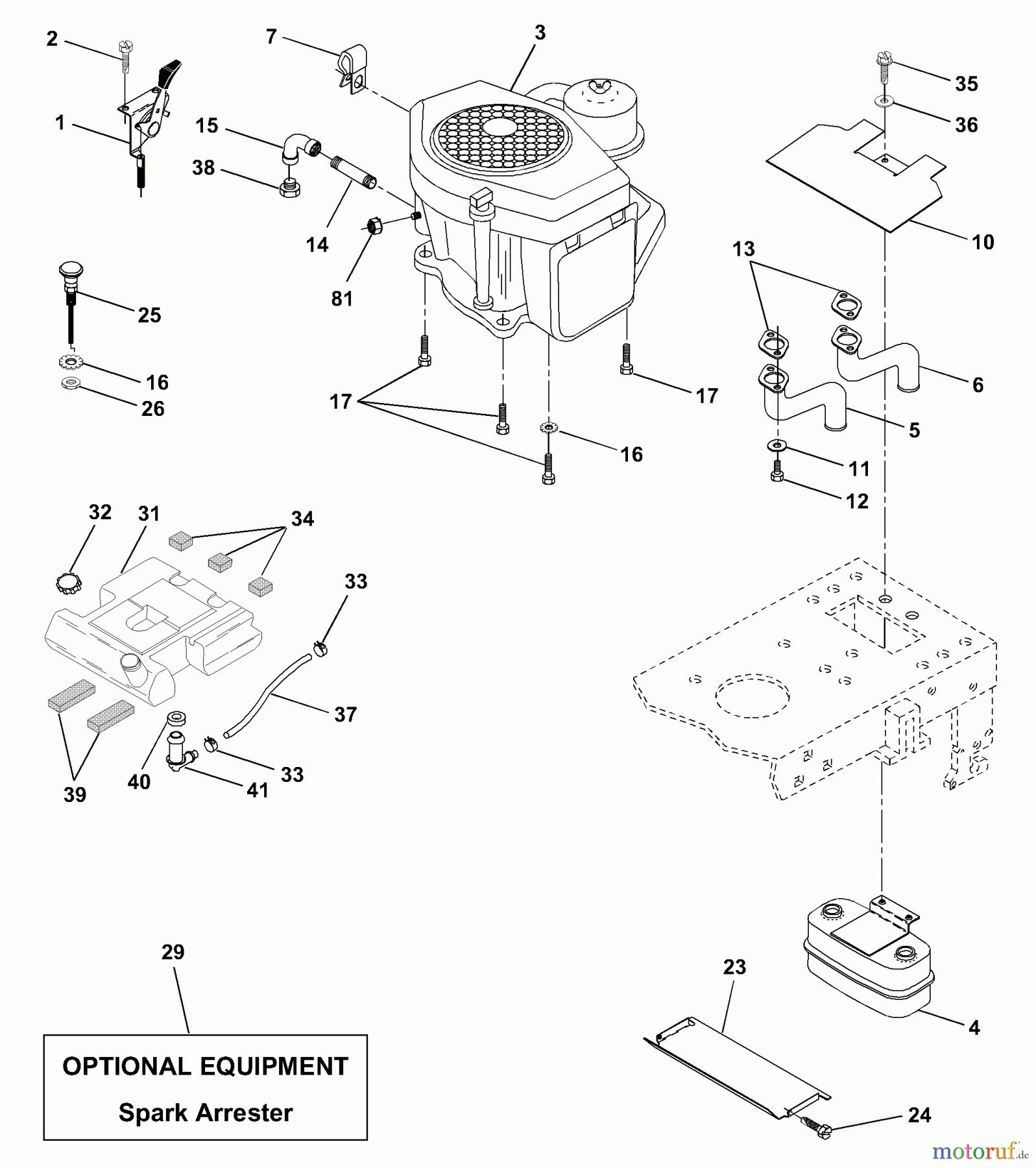  Husqvarna Rasen und Garten Traktoren YTH 180 (954830145A) - Husqvarna Yard Tractor (1995-10 & After) Engine