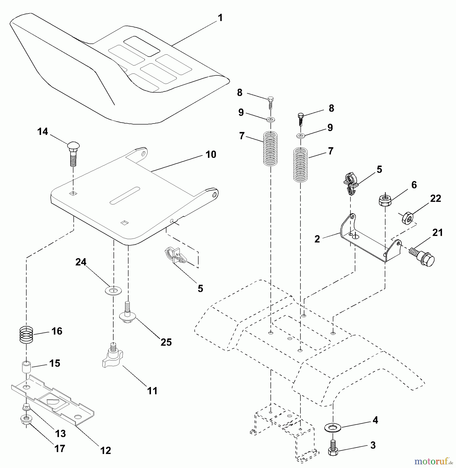  Husqvarna Rasen und Garten Traktoren YTH 1848XPA (954567260) - Husqvarna Yard Tractor (2001-02 & After) Seat Assembly