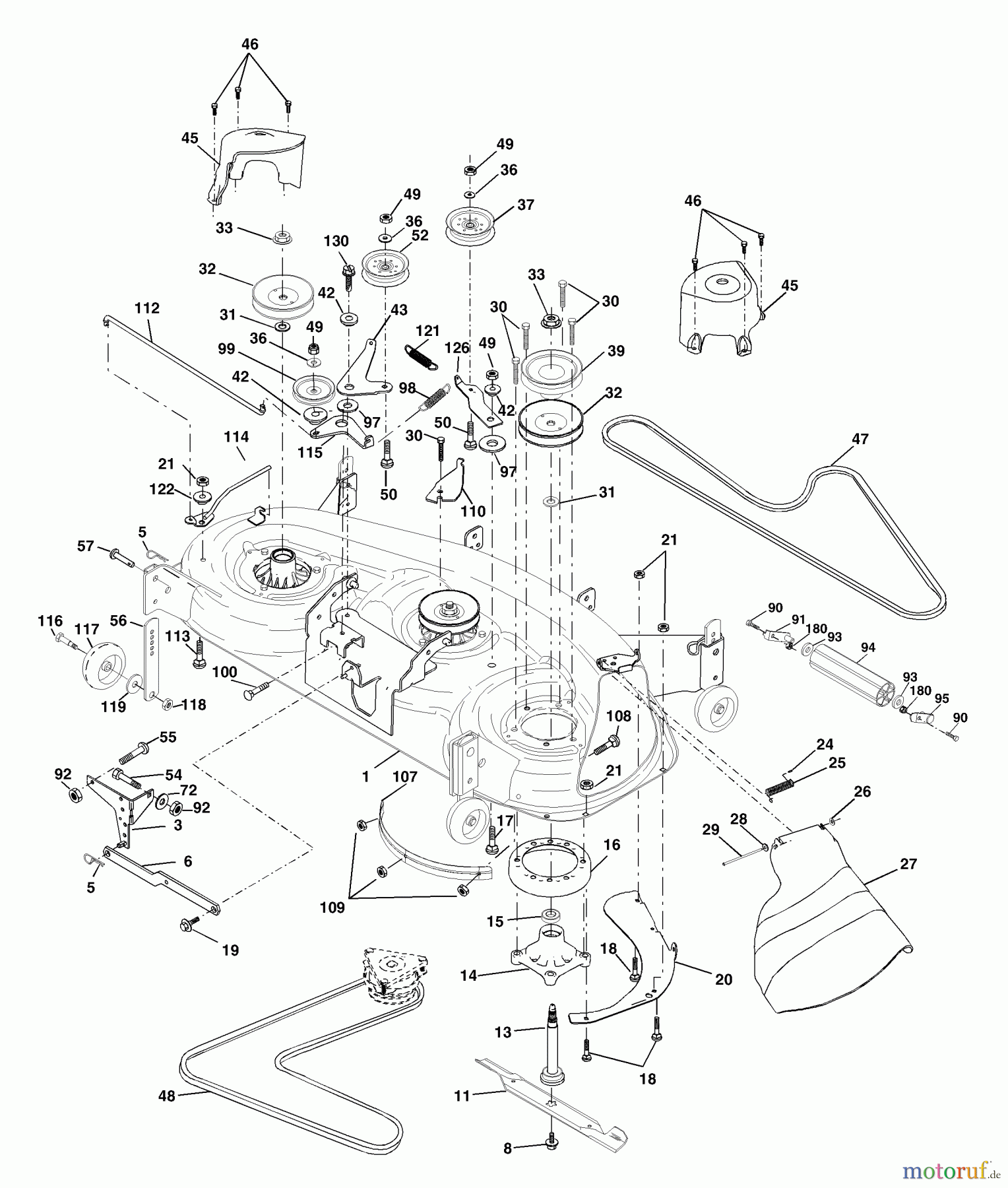  Husqvarna Rasen und Garten Traktoren YTH 1848XPC (954567260) - Husqvarna Yard Tractor (2001-10 & After) Mower Deck