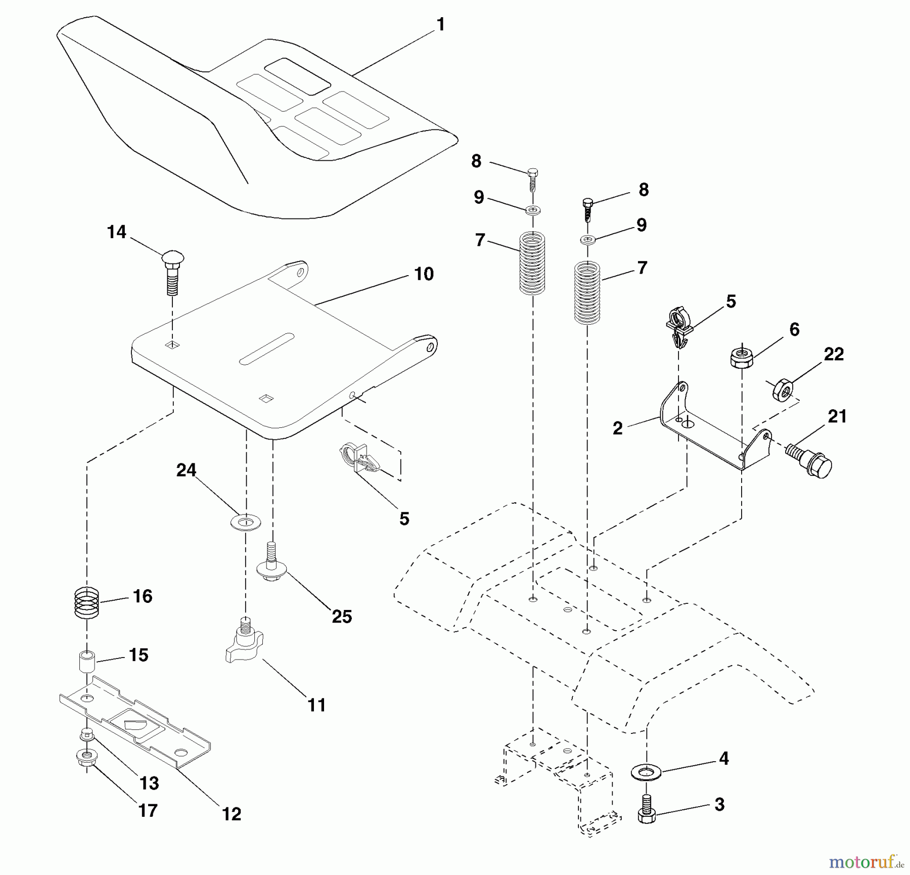  Husqvarna Rasen und Garten Traktoren YTH 1848XPC (954567260) - Husqvarna Yard Tractor (2001-10 & After) Seat Assembly