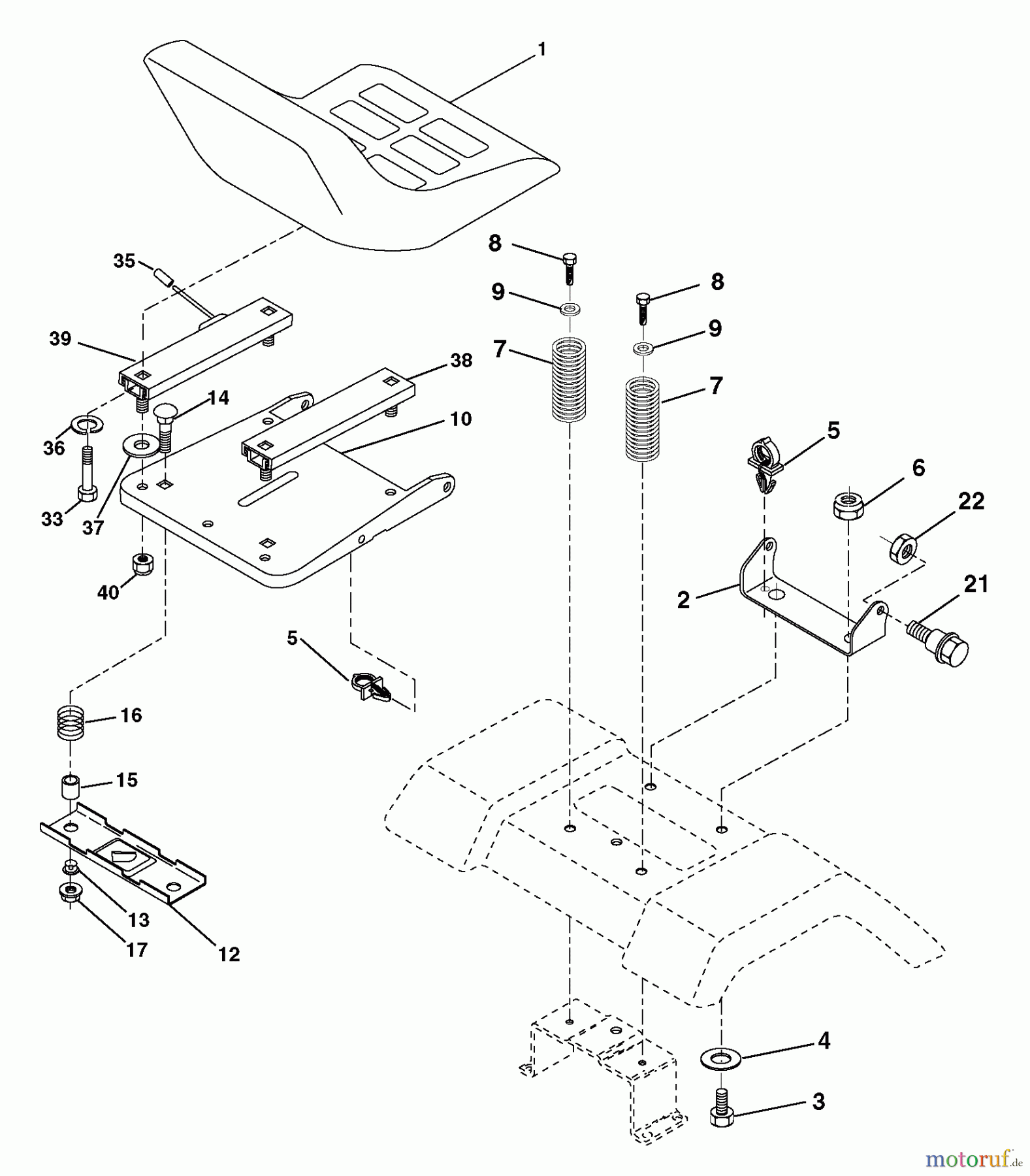  Husqvarna Rasen und Garten Traktoren YTH 1848XPF (954567260) - Husqvarna Yard Tractor (2002-11 & After) Seat Assembly