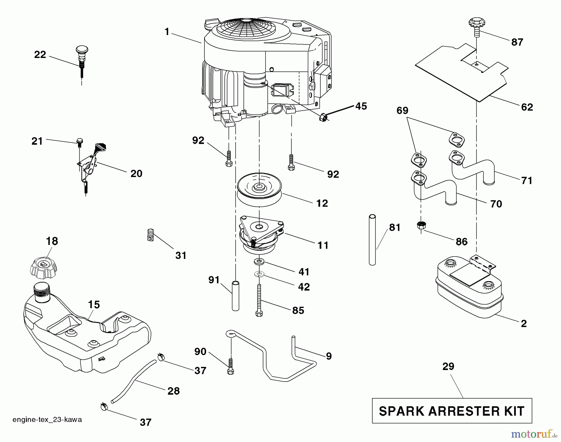  Husqvarna Rasen und Garten Traktoren YTH 1848XPT (96043000701) - Husqvarna Yard Tractor (2006-03 & After) Engine