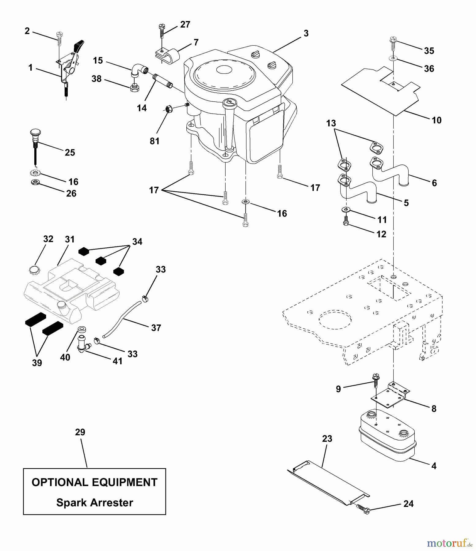  Husqvarna Rasen und Garten Traktoren YTH 190 (954001972A) - Husqvarna Yard Tractor (1995-03 & After) Engine