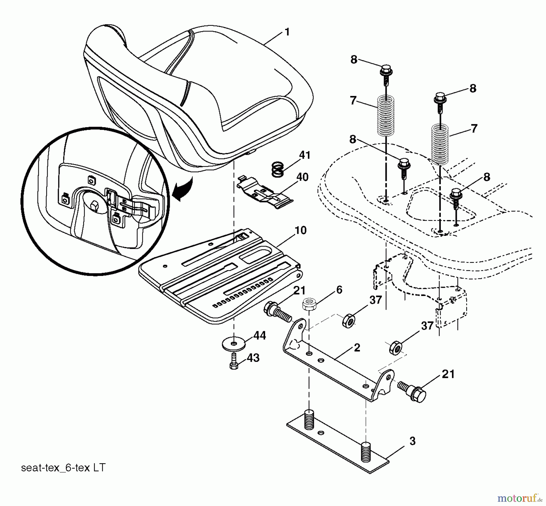  Husqvarna Rasen und Garten Traktoren YTH 2042 (96043010601) - Husqvarna Yard Tractor (2012-02 & After) SEAT