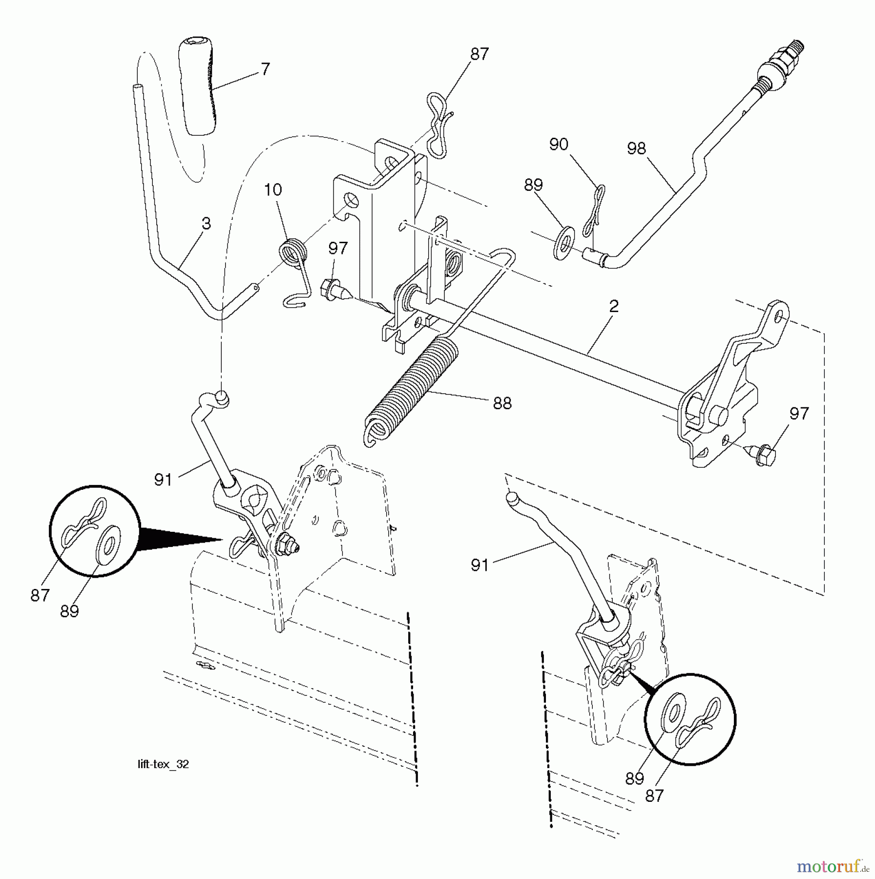  Husqvarna Rasen und Garten Traktoren YTH 2042 (96043012105) - Husqvarna Yard Tractor (2013-01 & After) MOWER LIFT LEVER