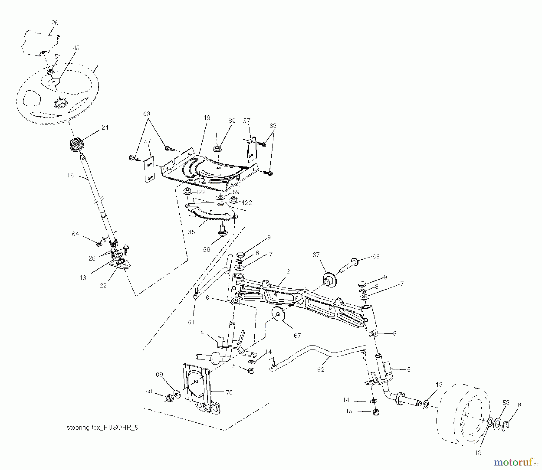  Husqvarna Rasen und Garten Traktoren YTH 2042 (96043012105) - Husqvarna Yard Tractor (2013-01 & After) STEERING