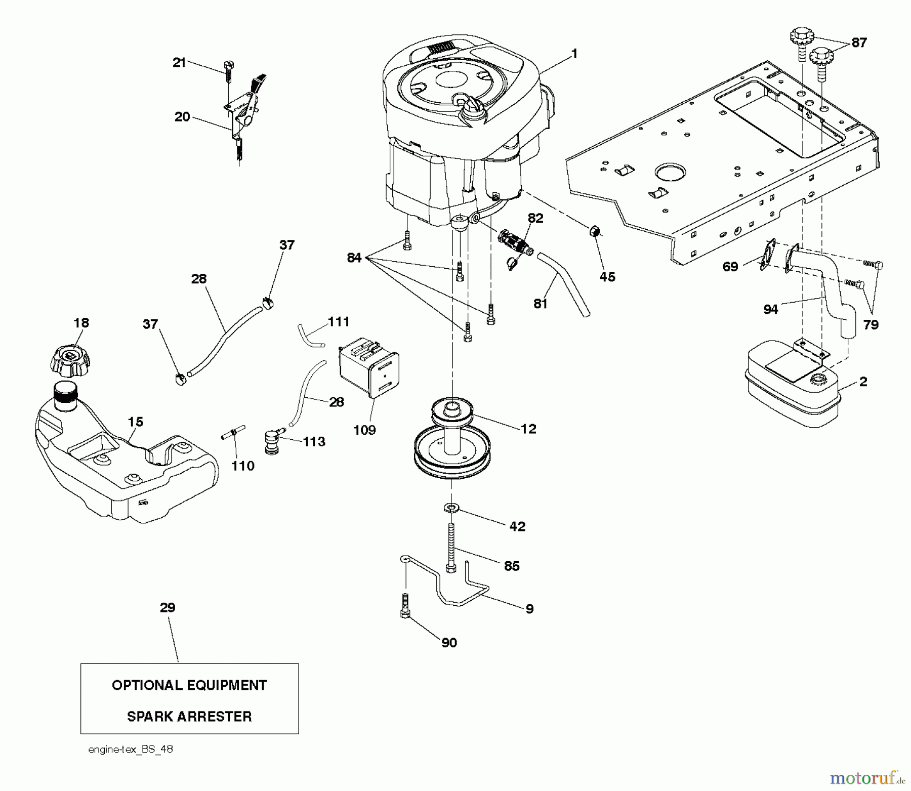  Husqvarna Rasen und Garten Traktoren YTH 2042 (96043016400) - Husqvarna Yard Tractor (2012-10 & After) ENGINE