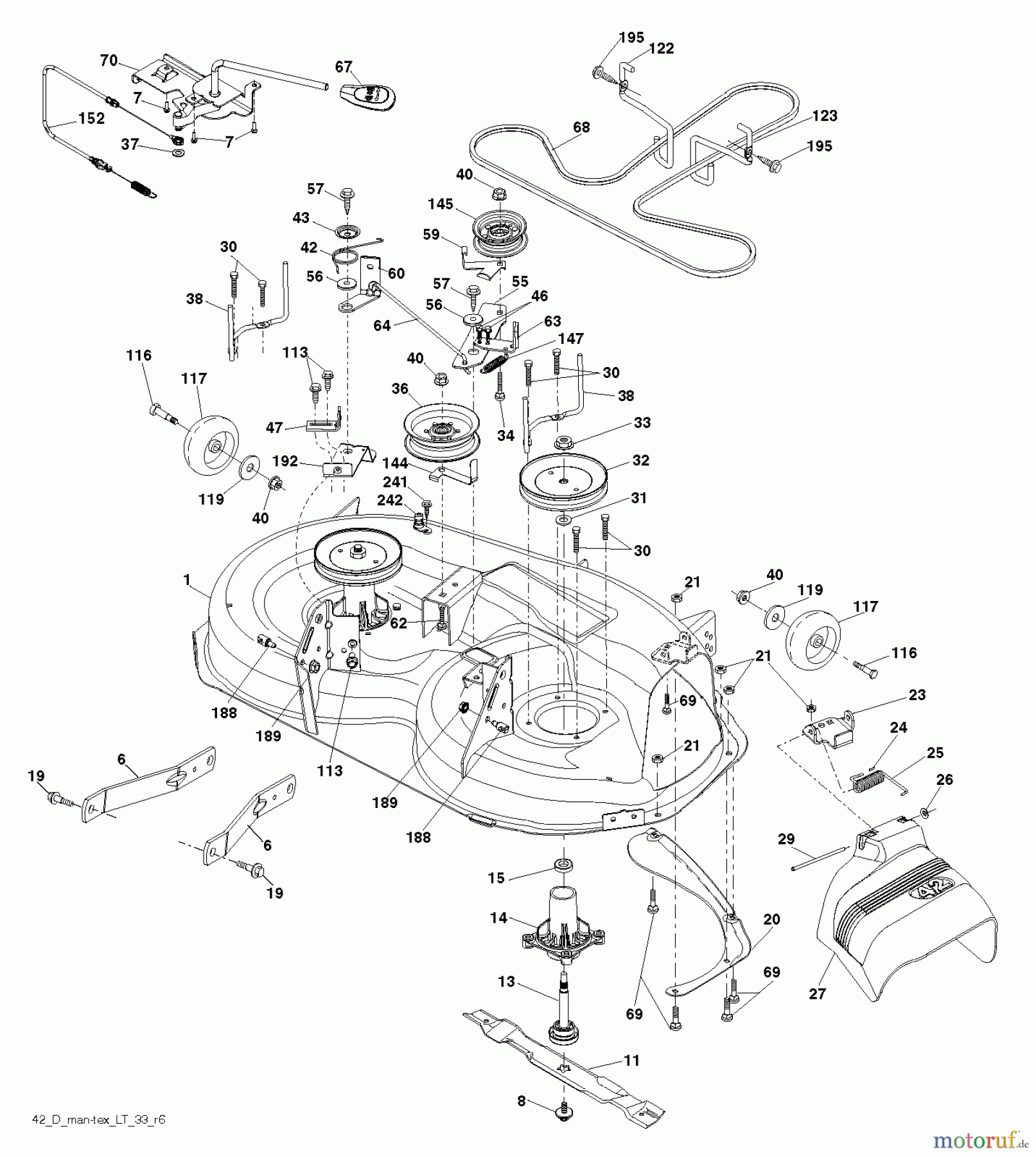  Husqvarna Rasen und Garten Traktoren YTH 2042 (96043012104) - Husqvarna Yard Tractor (2012-08 & After) MOWER DECK / CUTTING DECK