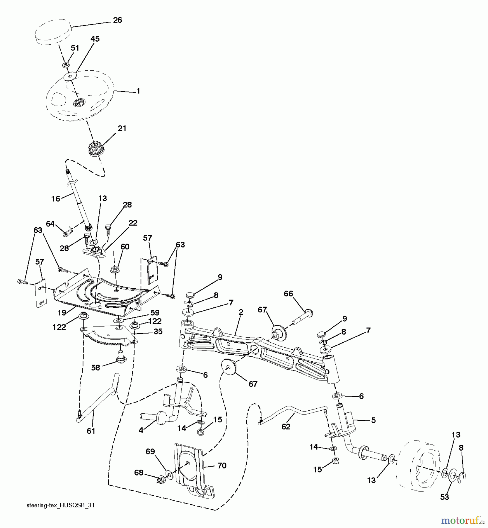  Husqvarna Rasen und Garten Traktoren YTH 2042 (96048003000) - Husqvarna Yard Tractor (2011-11 & After) STEERING