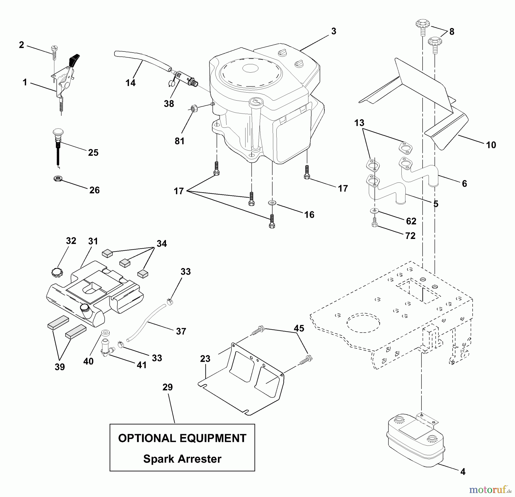  Husqvarna Rasen und Garten Traktoren YTH 2046B (954567079) - Husqvarna Yard Tractor (2001-01 & After) Engine