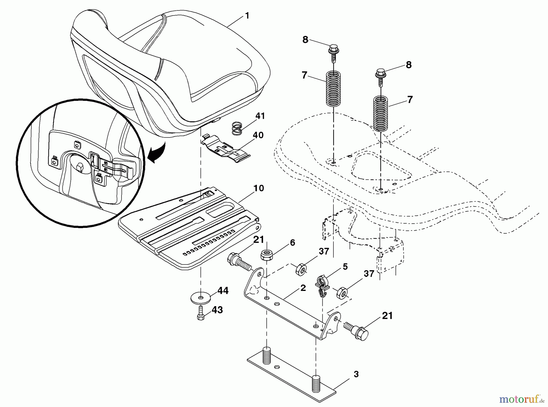 Husqvarna Rasen und Garten Traktoren YTH 20B42T (96043002000) - Husqvarna Yard Tractor (2006-01 & After) Seat Assembly