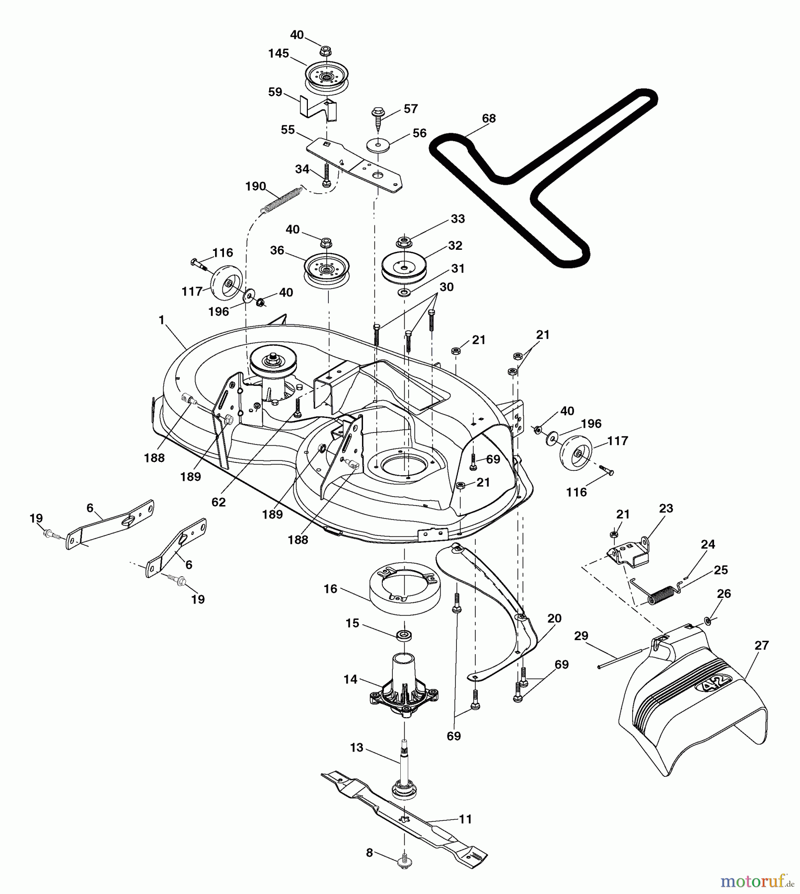  Husqvarna Rasen und Garten Traktoren YTH 20F42T (960430005) (917.279241) - Husqvarna Yard Tractor (2006-05 & After) (Sears Craftsman) Mower Deck