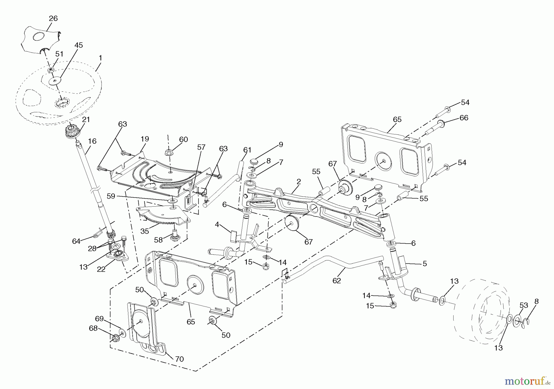  Husqvarna Rasen und Garten Traktoren YTH 20F42T (96043000501) - Husqvarna Yard Tractor (2006-05 & After) Steering Assembly