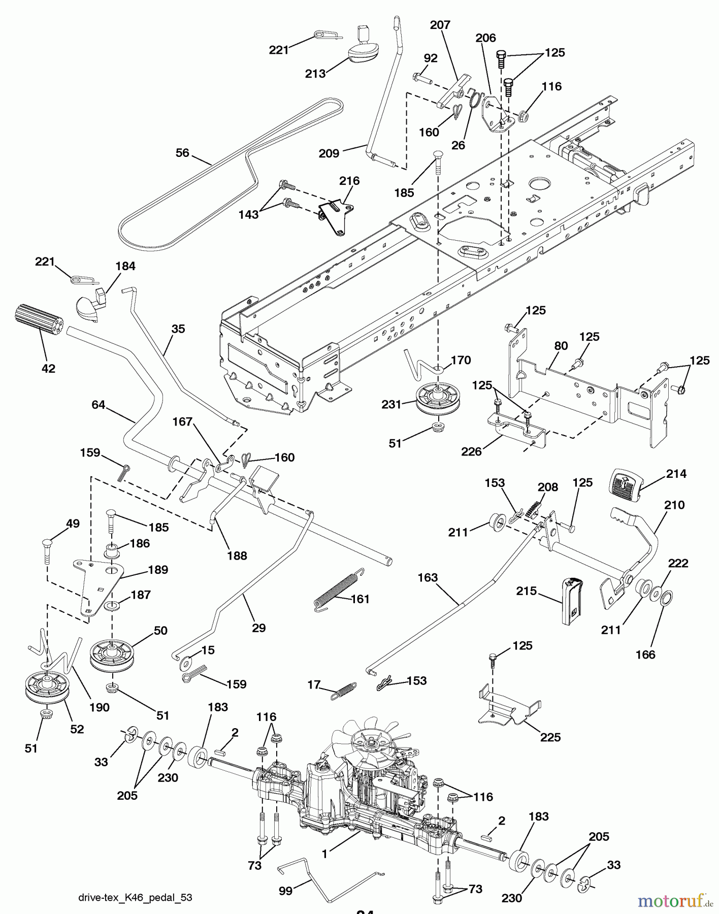 Husqvarna Rasen und Garten Traktoren YTH 20K46 (917.289541) - Husqvarna Yard Tractor (2010-01 & After) (Sears Craftsman) Drive