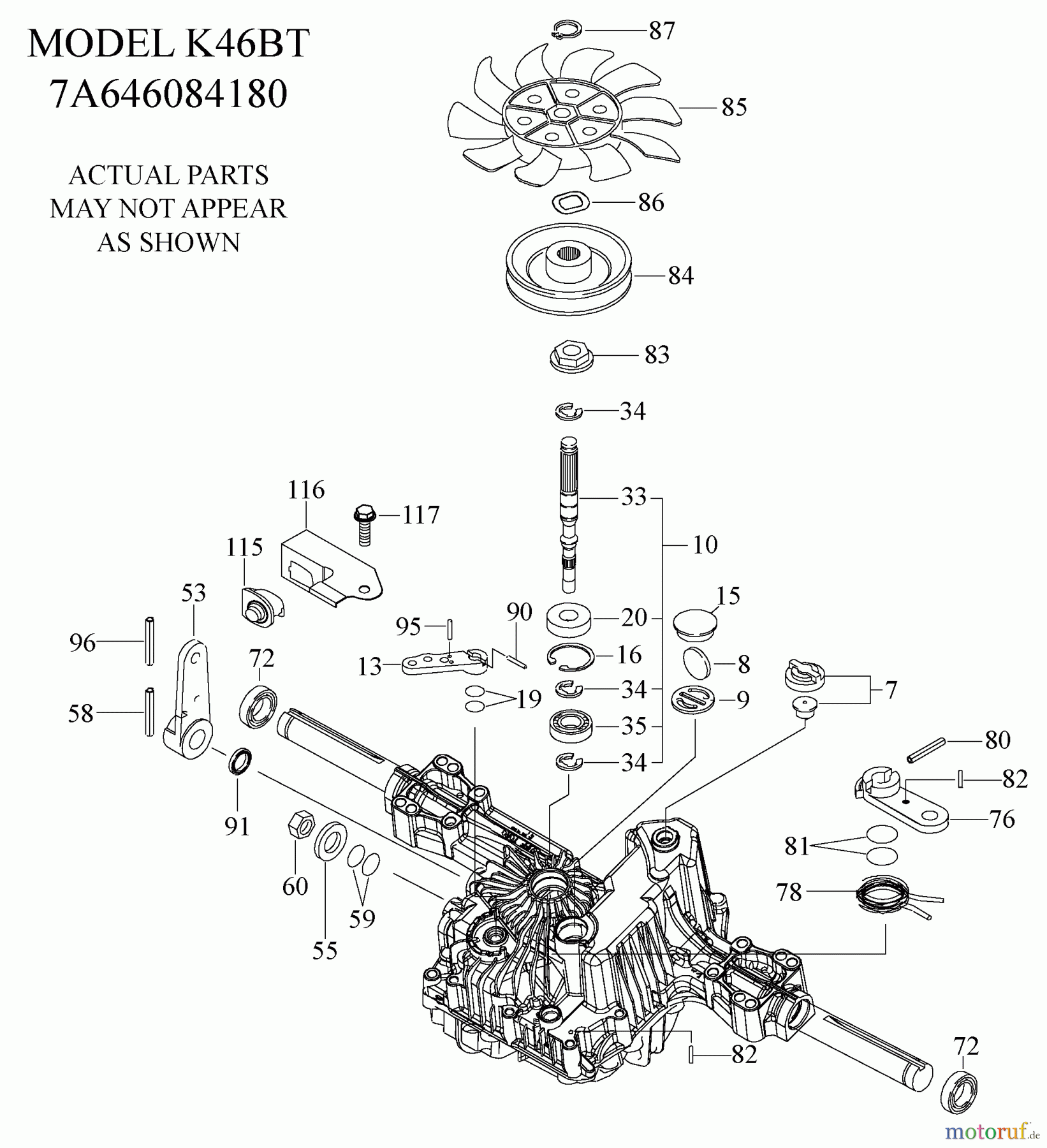  Husqvarna Rasen und Garten Traktoren YTH 20K46 (917.289541) - Husqvarna Yard Tractor (2010-01 & After) (Sears Craftsman) Tufftorq Transaxle