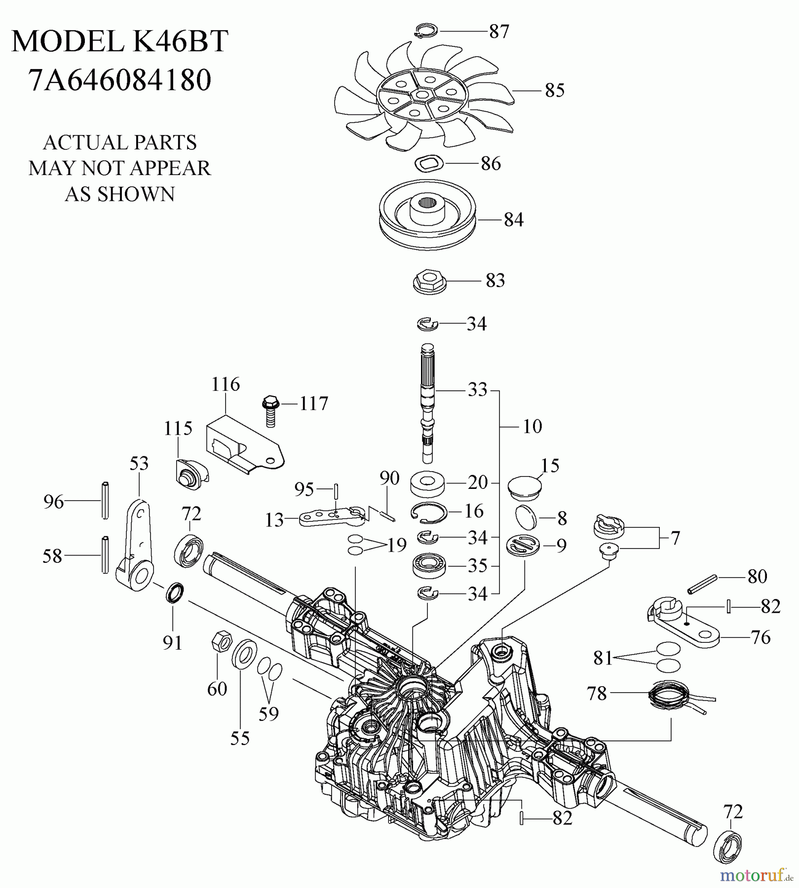  Husqvarna Rasen und Garten Traktoren YTH 20K46 (917.289542) - Husqvarna Yard Tractor (2010-01 & After) (Sears Craftsman) Tufftorq Transaxle