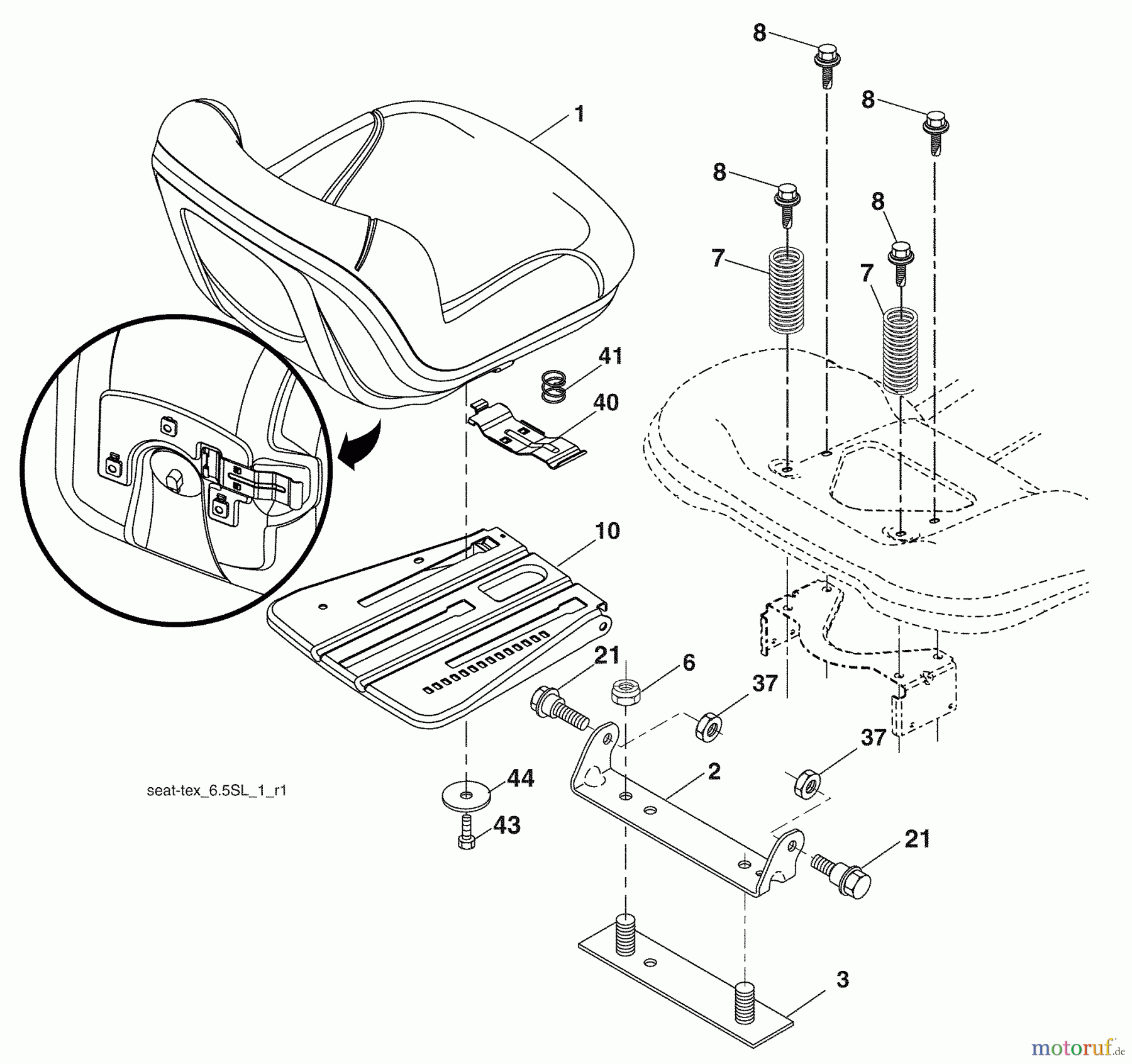  Husqvarna Rasen und Garten Traktoren YTH 20K46 (96043003302) - Husqvarna Yard Tractor (2009-05 & After) Seat Assembly