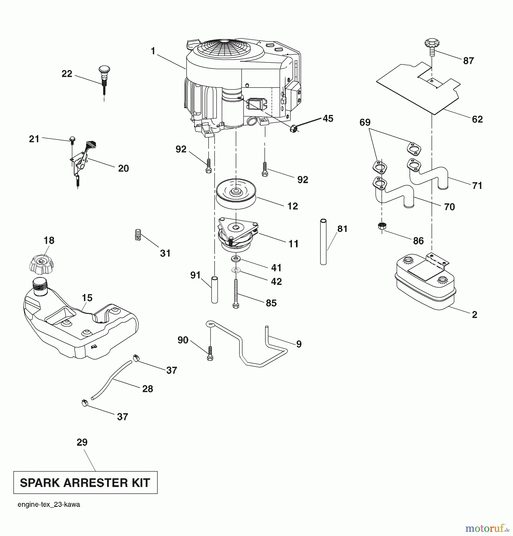  Husqvarna Rasen und Garten Traktoren YTH 2146XP (96043005200) - Husqvarna Yard Tractor (2007-12 & After) (California) Engine