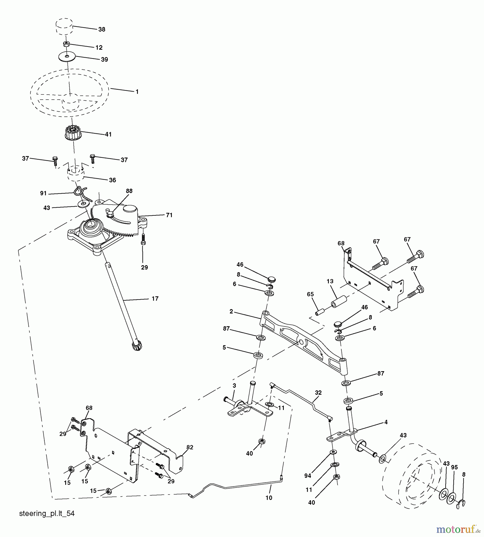  Husqvarna Rasen und Garten Traktoren YTH 2148 (954572035) (LO21H48E) - Husqvarna Yard Tractor (2005-05 & After) Steering Assembly