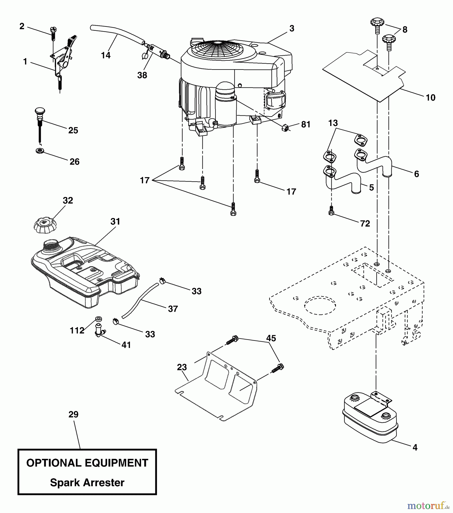  Husqvarna Rasen und Garten Traktoren YTH 2148 (954572035) (LO21H48H) - Husqvarna Yard Tractor (2004-04 to 2004-04) Engine