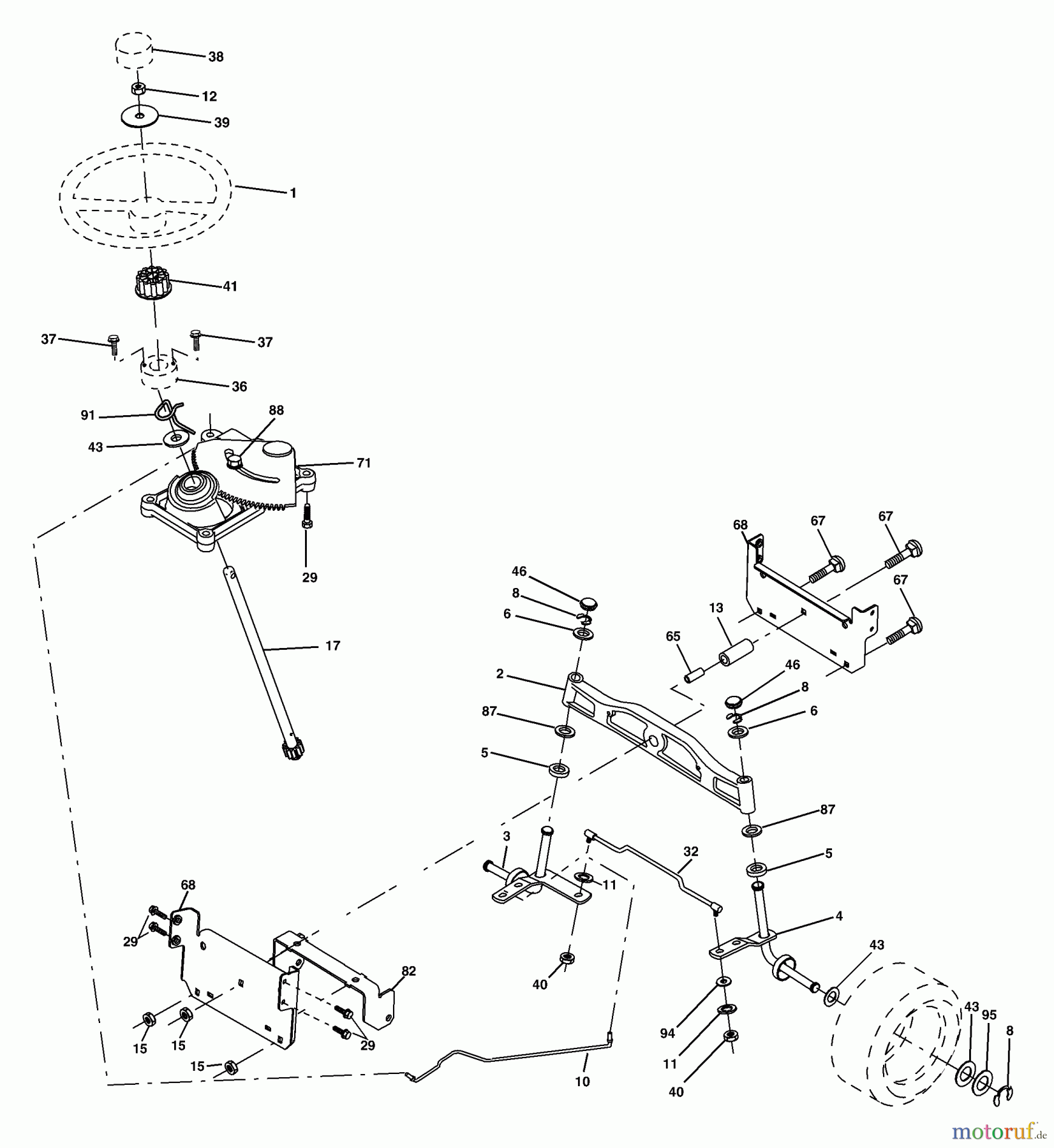  Husqvarna Rasen und Garten Traktoren YTH 2148 (954572035) (LO21H48J) - Husqvarna Yard Tractor (2004-05 to 2005-04) Steering Assembly