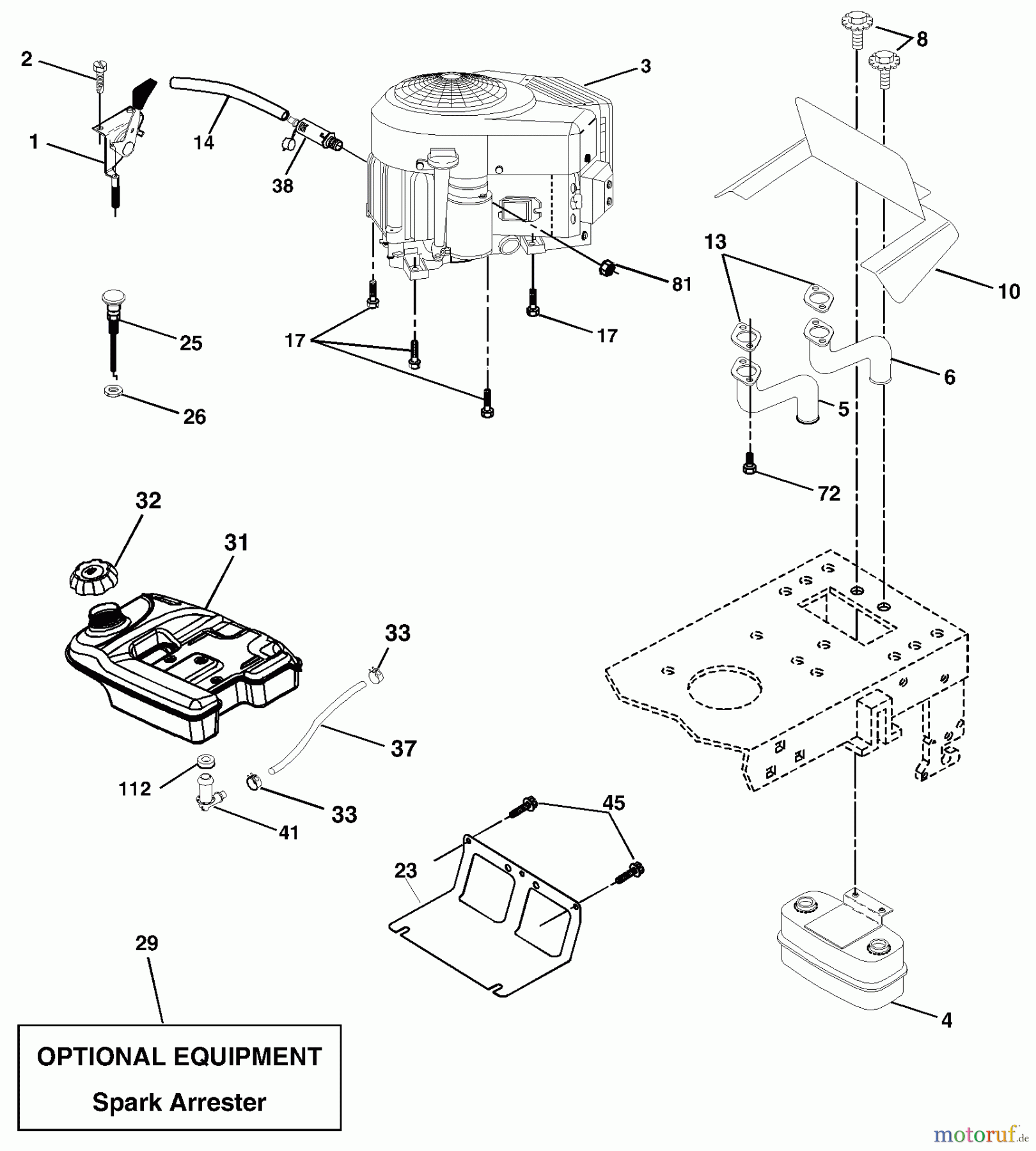  Husqvarna Rasen und Garten Traktoren YTH 2148A (954571960) - Husqvarna Yard Tractor (2003-11 & After) Engine