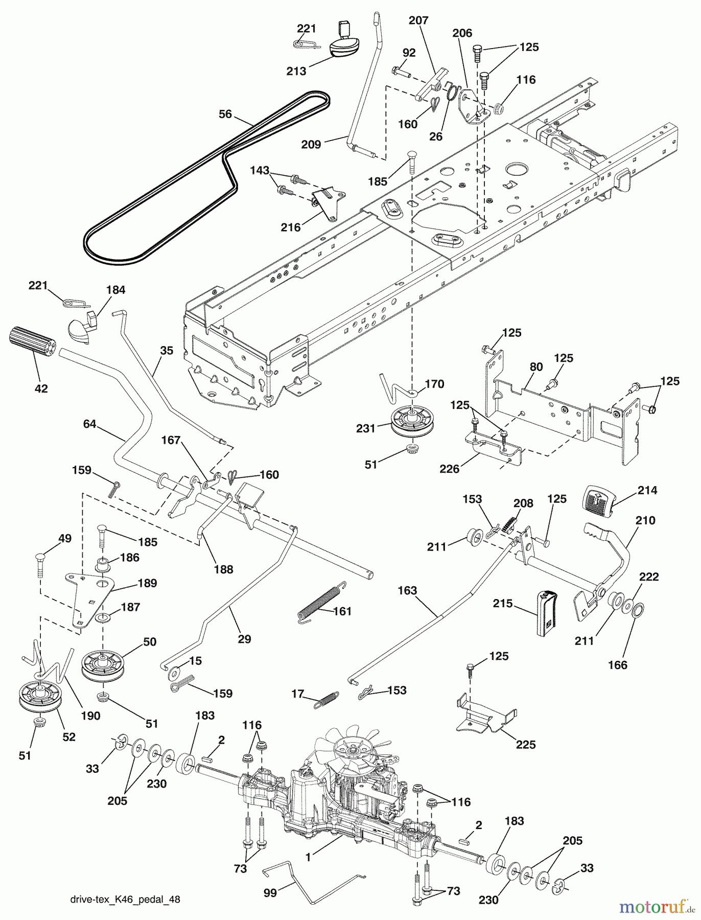 Husqvarna Rasen und Garten Traktoren YTH 21K46 (96043009500) - Husqvarna Yard Tractor (2009-10 & After) Drive