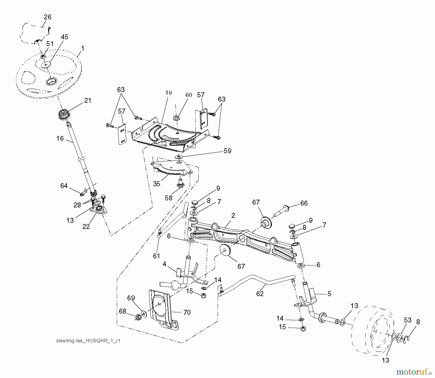  Husqvarna Rasen und Garten Traktoren YTH 21K46 (96045002901) - Husqvarna Yard Tractor (2011-05 & After) STEERING