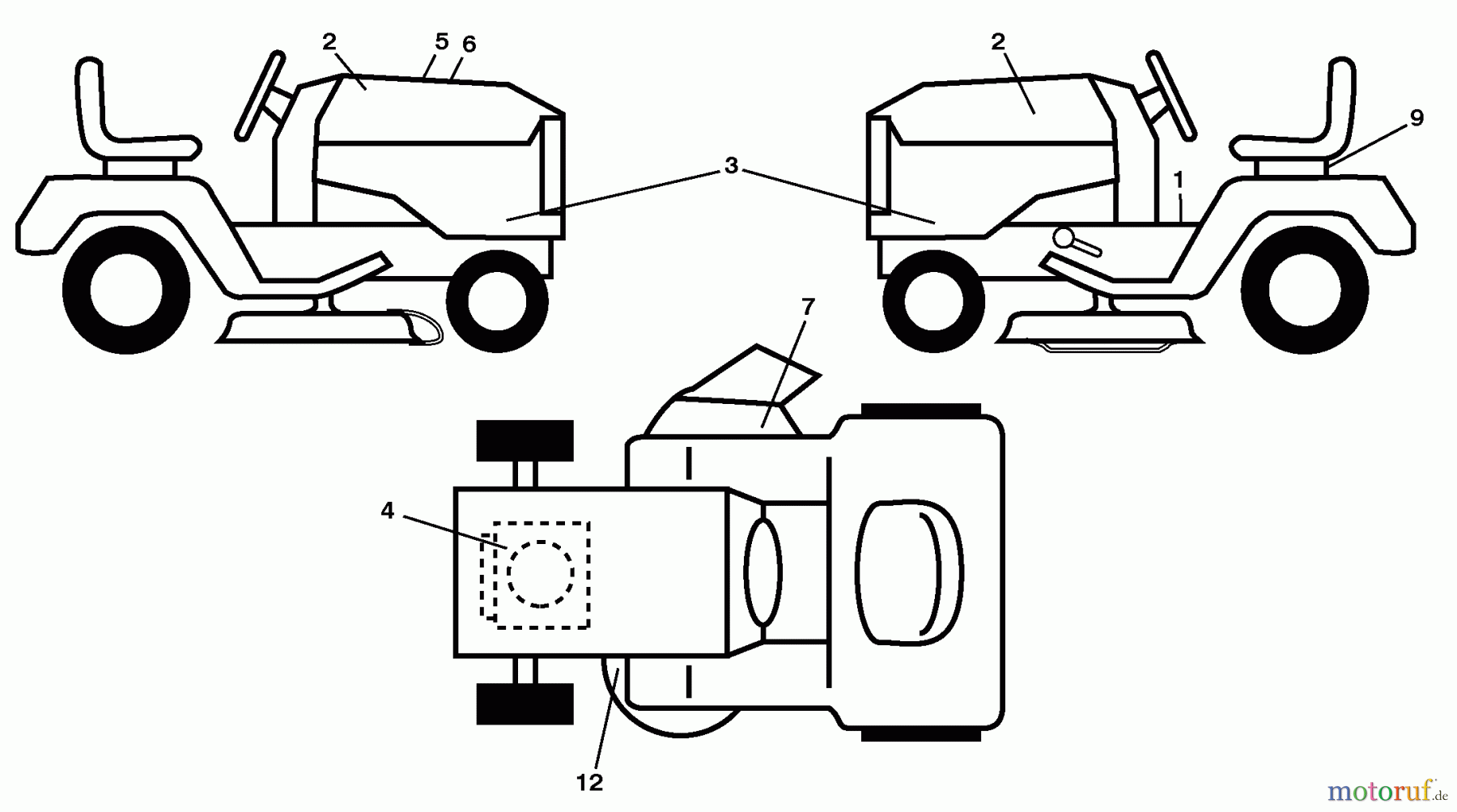 Husqvarna Rasen und Garten Traktoren YTH 2242 (96043010000) - Husqvarna Yard Tractor (2009-10 & After) Decals