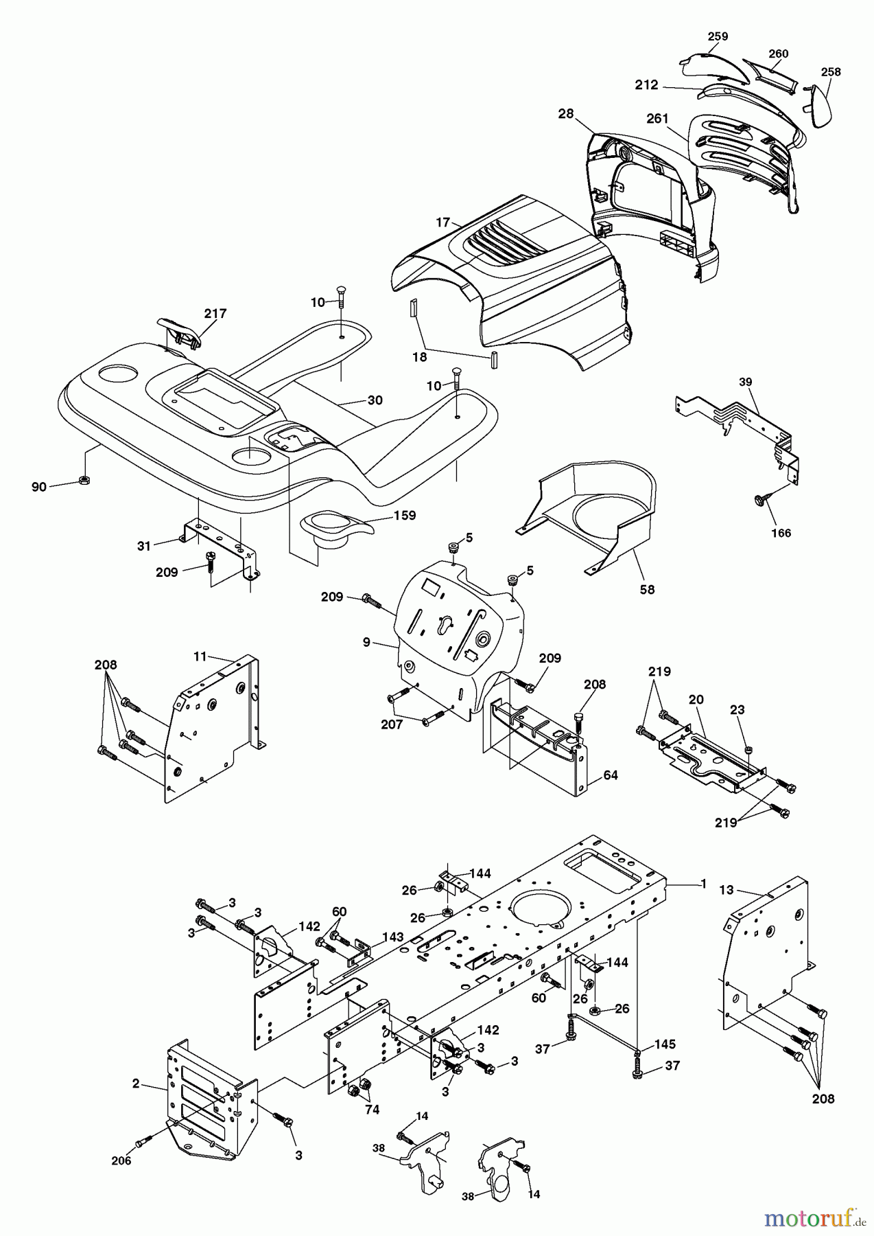  Husqvarna Rasen und Garten Traktoren YTH 2242A (954570383) - Husqvarna Yard Tractor (2003-01 & After) Chassis And Enclosures