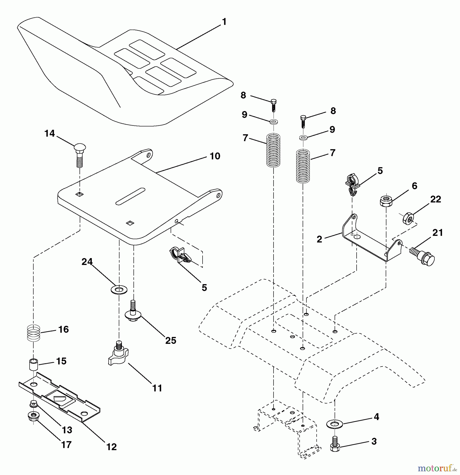  Husqvarna Rasen und Garten Traktoren YTH 2242A (954570383) - Husqvarna Yard Tractor (2003-01 & After) Seat Assembly