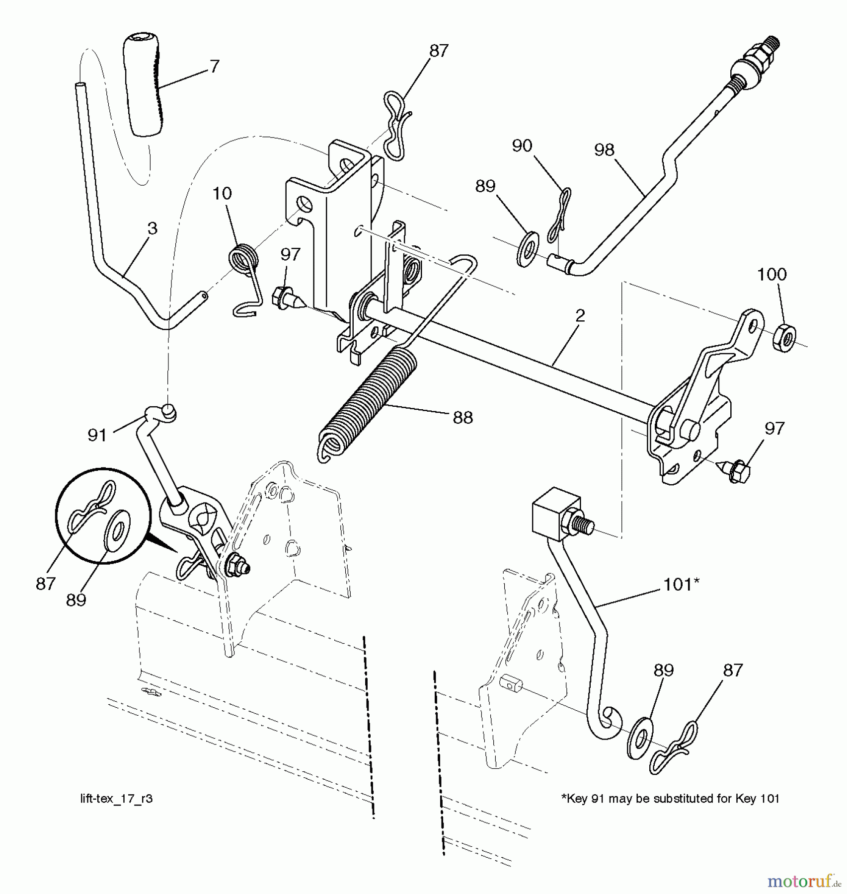  Husqvarna Rasen und Garten Traktoren YTH 2246TDR (96041027200) - Husqvarna Yard Tractor (2011-06 & After) MOWER LIFT LEVER