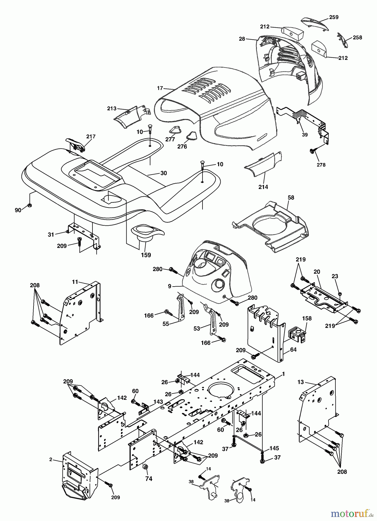  Husqvarna Rasen und Garten Traktoren YTH 2248A (954571977) - Husqvarna Yard Tractor (2004-06 & After) Chassis And Enclosures