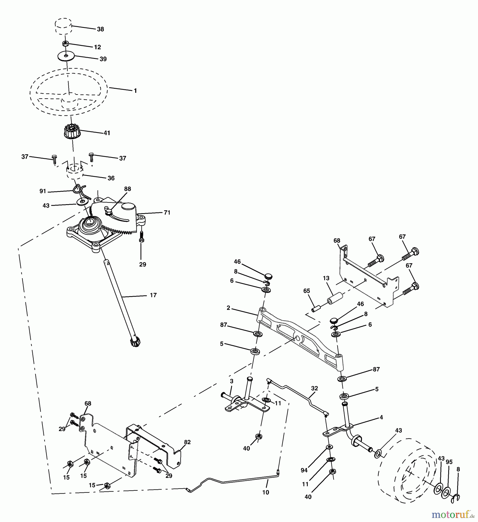  Husqvarna Rasen und Garten Traktoren YTH 2248B (954571977) - Husqvarna Yard Tractor (2004-06 & After) Steering Assembly