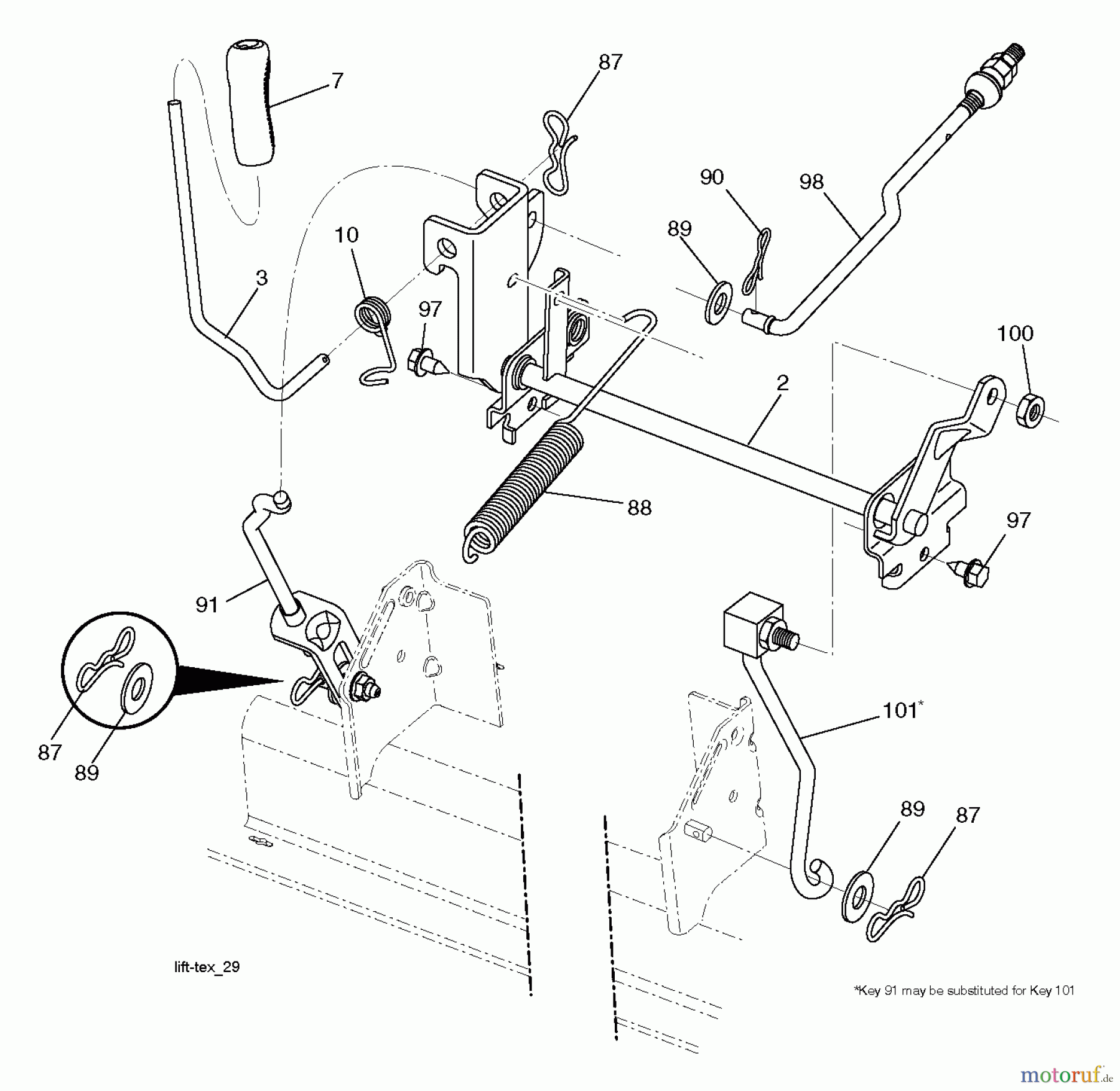  Husqvarna Rasen und Garten Traktoren YTH 224T (96041024900) - Husqvarna Yard Tractor (2011-09 & After) MOWER LIFT LEVER