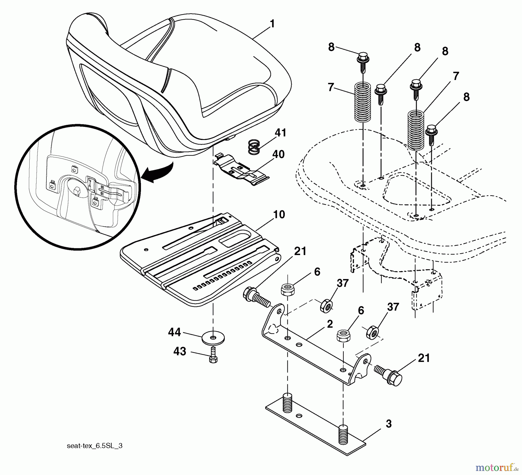  Husqvarna Rasen und Garten Traktoren YTH 22V42 (917.289620) - Husqvarna Yard Tractor (2010-05 & After) (Sears Craftsman) Seat Assembly