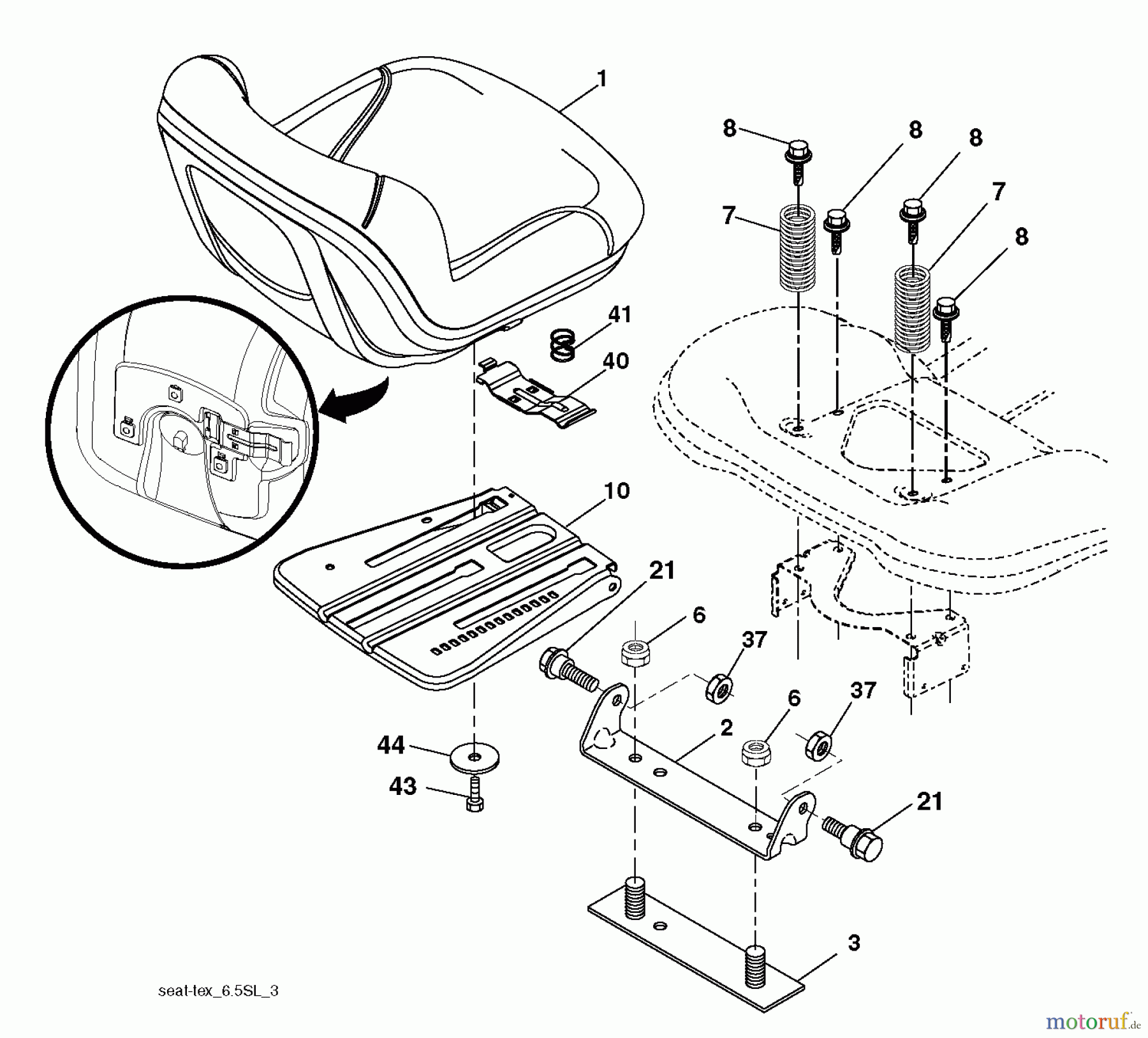  Husqvarna Rasen und Garten Traktoren YTH 22V42 (96043010000) - Husqvarna Yard Tractor (2012-03 & After) SEAT