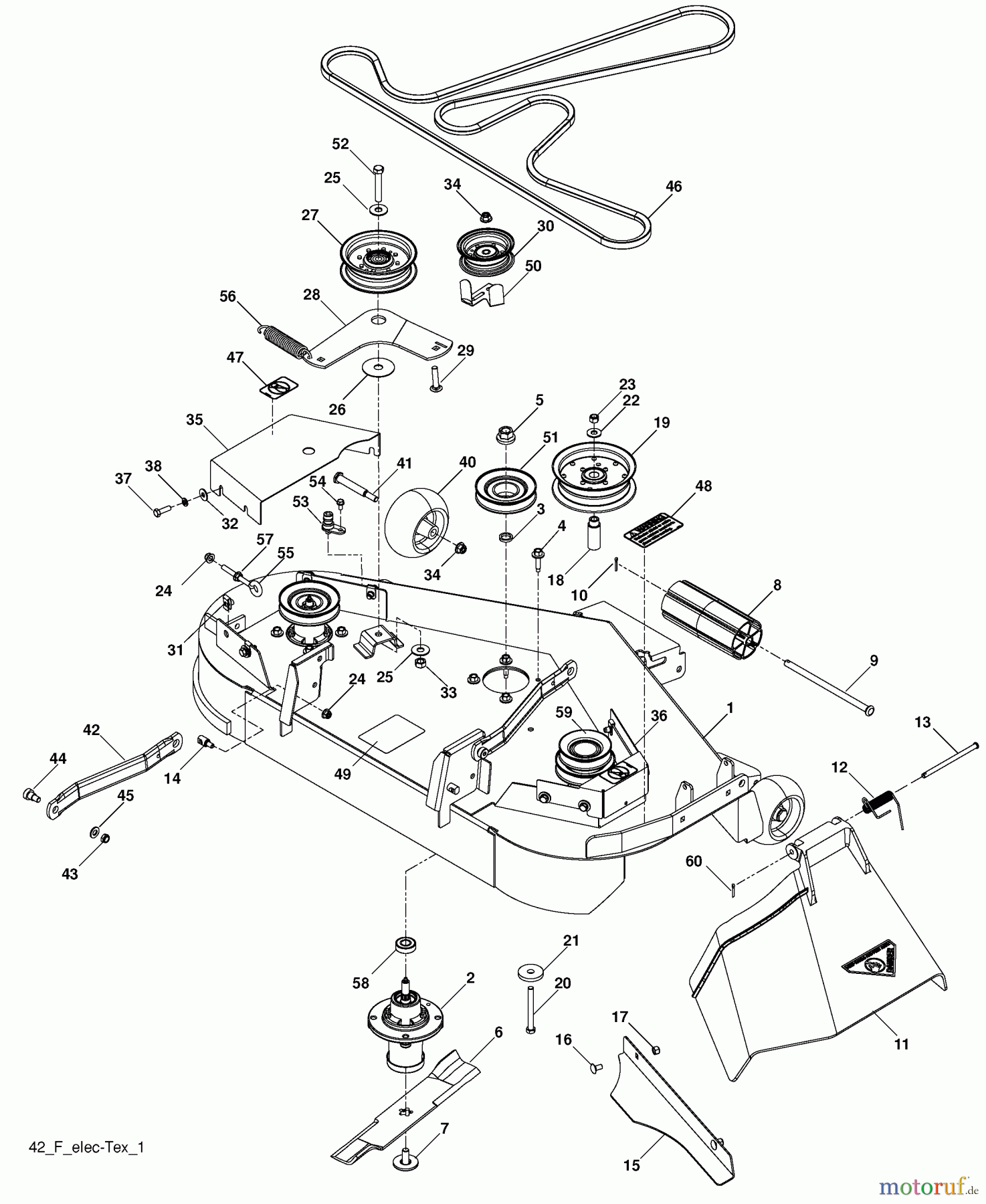  Husqvarna Rasen und Garten Traktoren YTH 22V42LS (96043009701) - Husqvarna Yard Tractor (2010-06 & After) Mower Deck